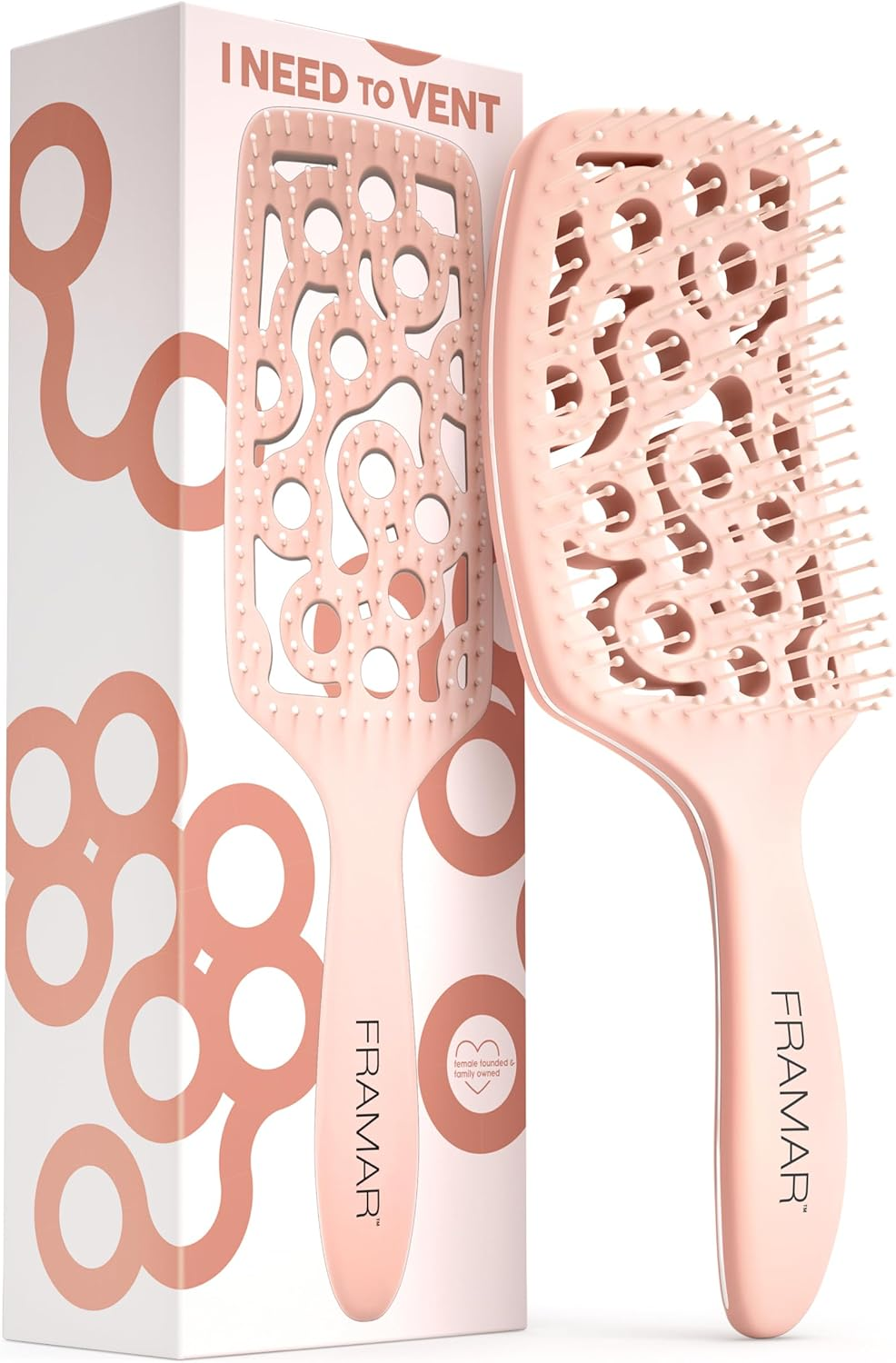 FRAMAR Professional Vented Hair Brush Paddle Curved Hair Brush for Blow Drying, Wet Paddle Brush for Women Blow Drying image number 3
