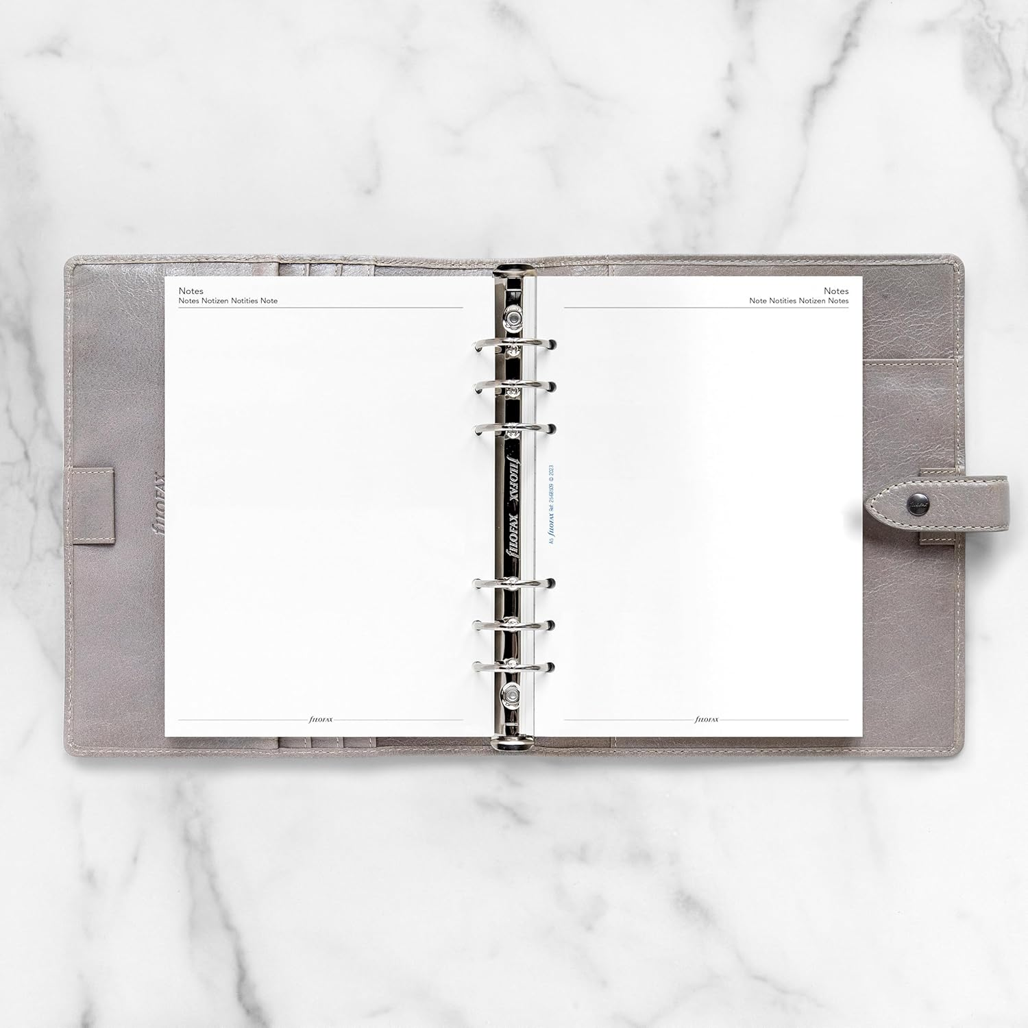 Filofax Calendar Diary Refill, A5 Size, Week on One Page with Notes, White Paper, Multilingual: Five Languages, 2025 (C68509-25) image number 1