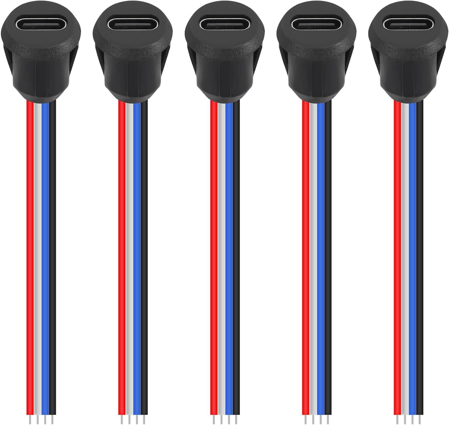 5PCS 2Pin USB Connector Type-C Waterproof with Female Socket Fast Charging Jack Charging Port USB-C Charger Plug Socket image number 6