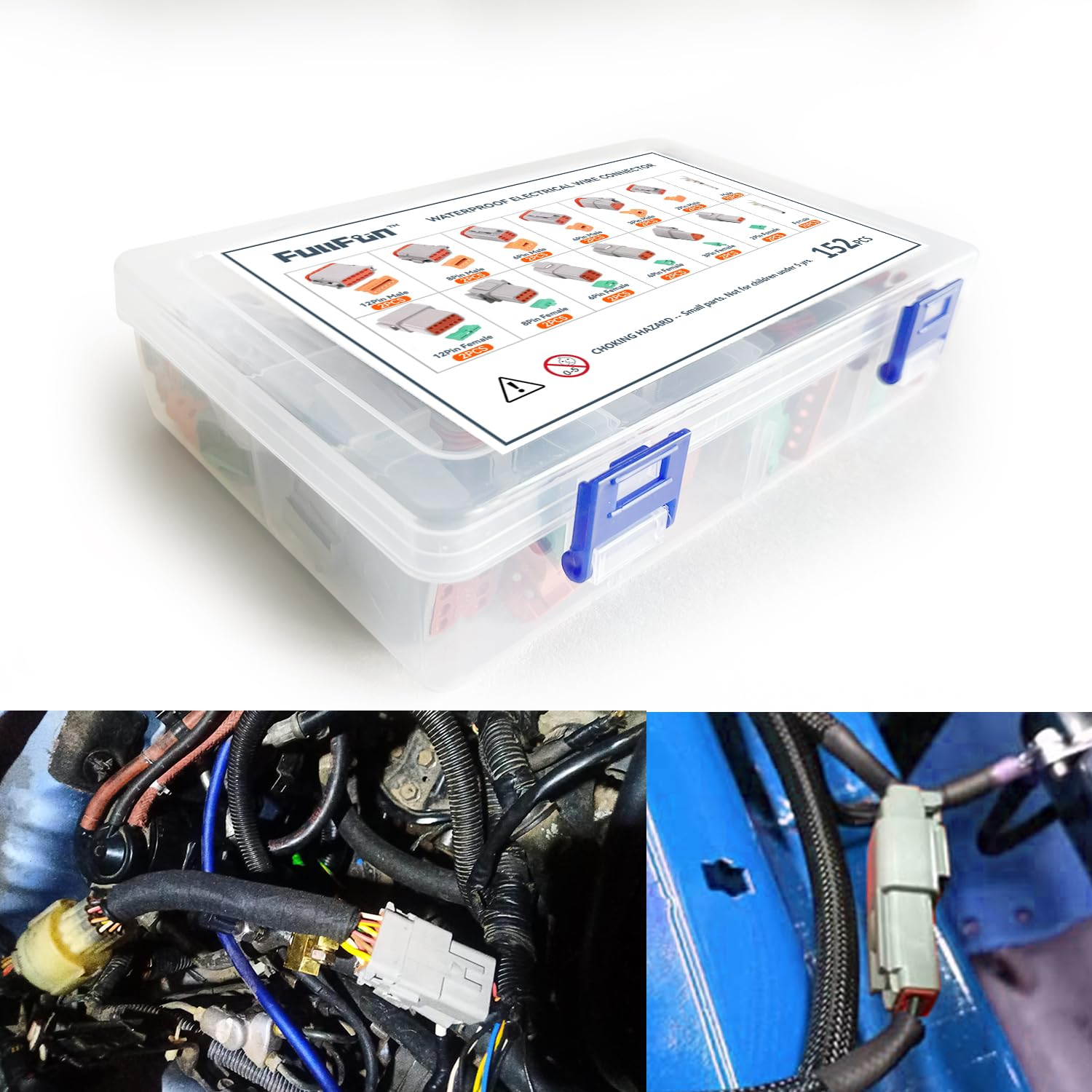 152PCS DT Deutsch Connector Kit, 2 3 4 6 8 12 Pin Way DT Connectors with Solid Contacts, Waterproof Automotive Electrical Connectors Assortment for Automotive Repair image number 6