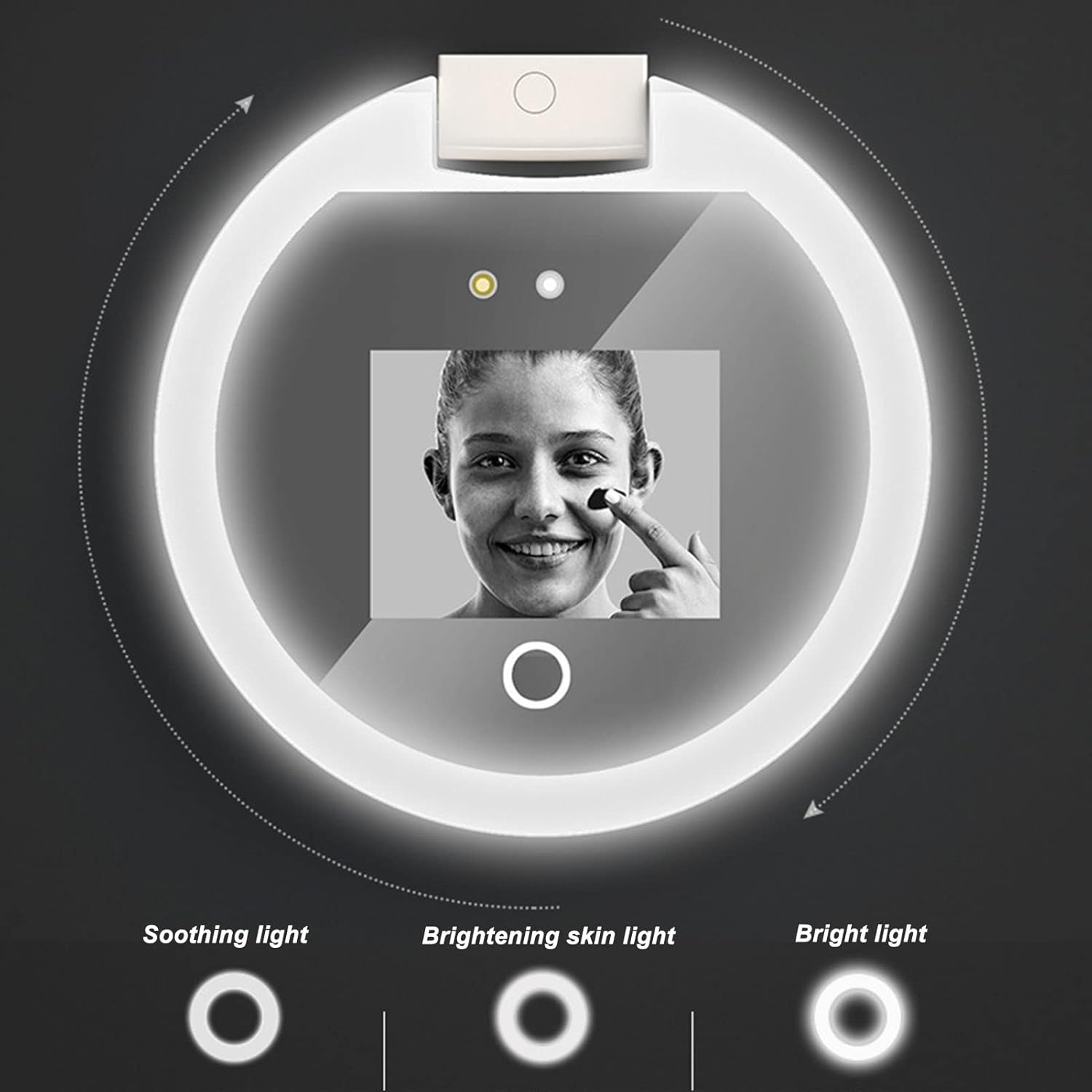 Travel Compact Mirror with UV Camera for Sunscreen Test, Sunscreen Testing Mirror, 2X Magnification Portable Lighted Mirror for Handbag Pocket, Gifts image number 1