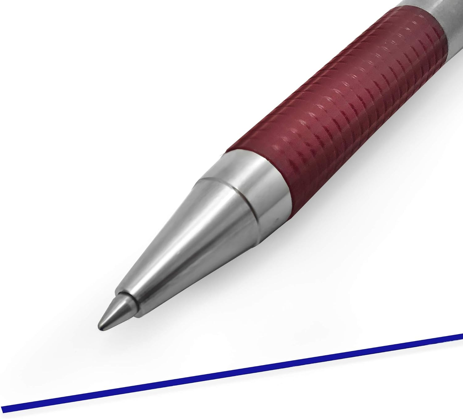 Zebra F-301 - Stainless Steel Retractable Ballpoint Pen - 0.7Mm Medium - BLUE Ink - Maroon Barrel - Pack of 6 image number 1