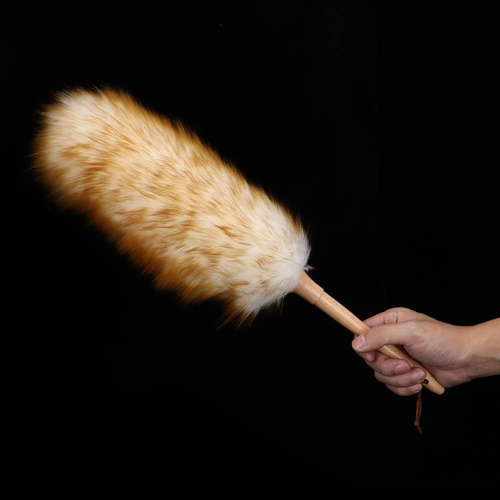 AKLOSIPY Lamb'S Wool Duster with Wooden Handle &ndash; Soft, Stylish & Tool for Home, Office & Delicate Surfaces image number 2