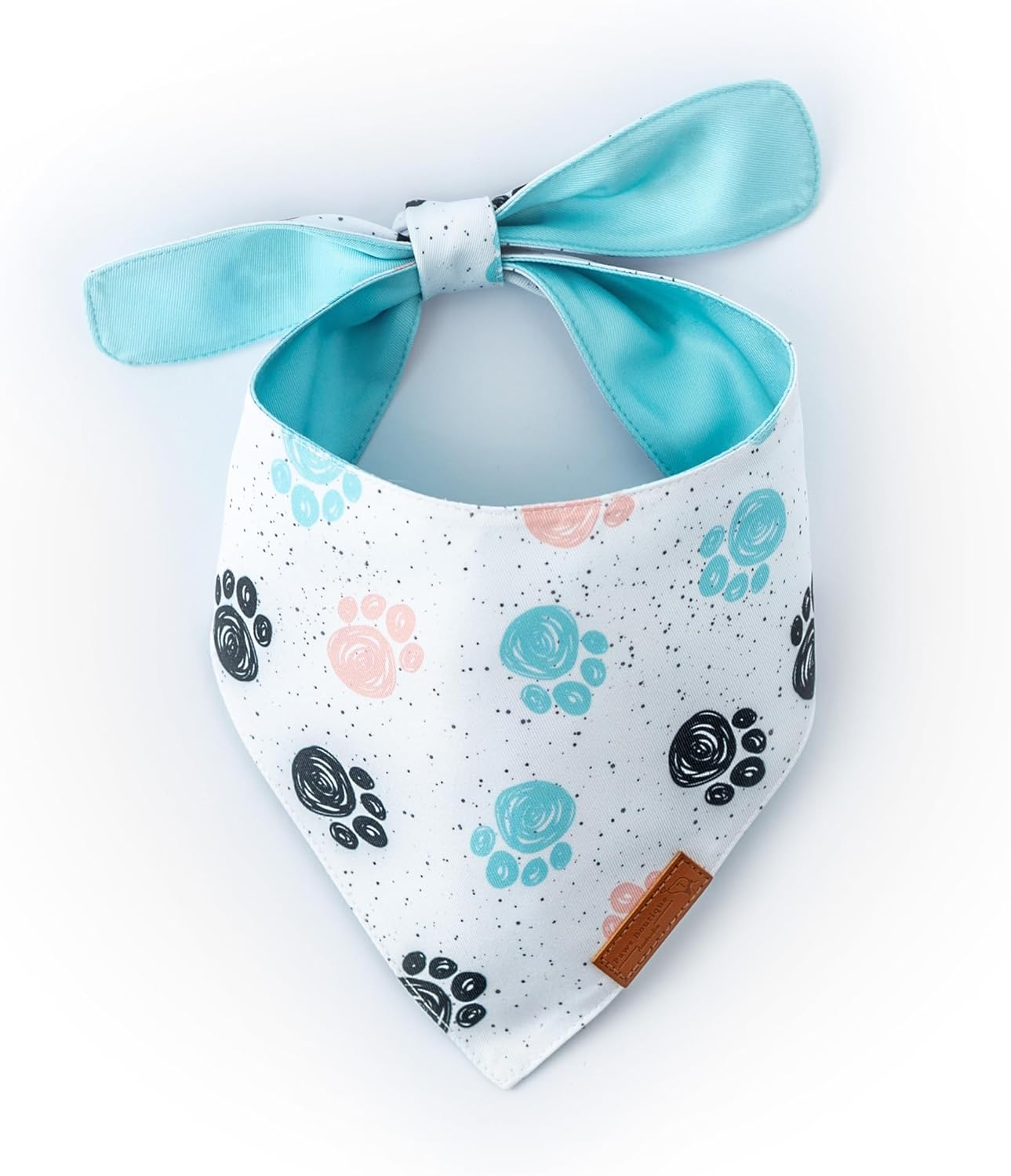 Paws Boutique Premium Dog Bandana/Scarf | Design: Pawsitive Vibes | Reversible Dual Layered/Sided | Small, Medium & Large Pets | Unique Style | Accessories for Puppies & Dogs (S)