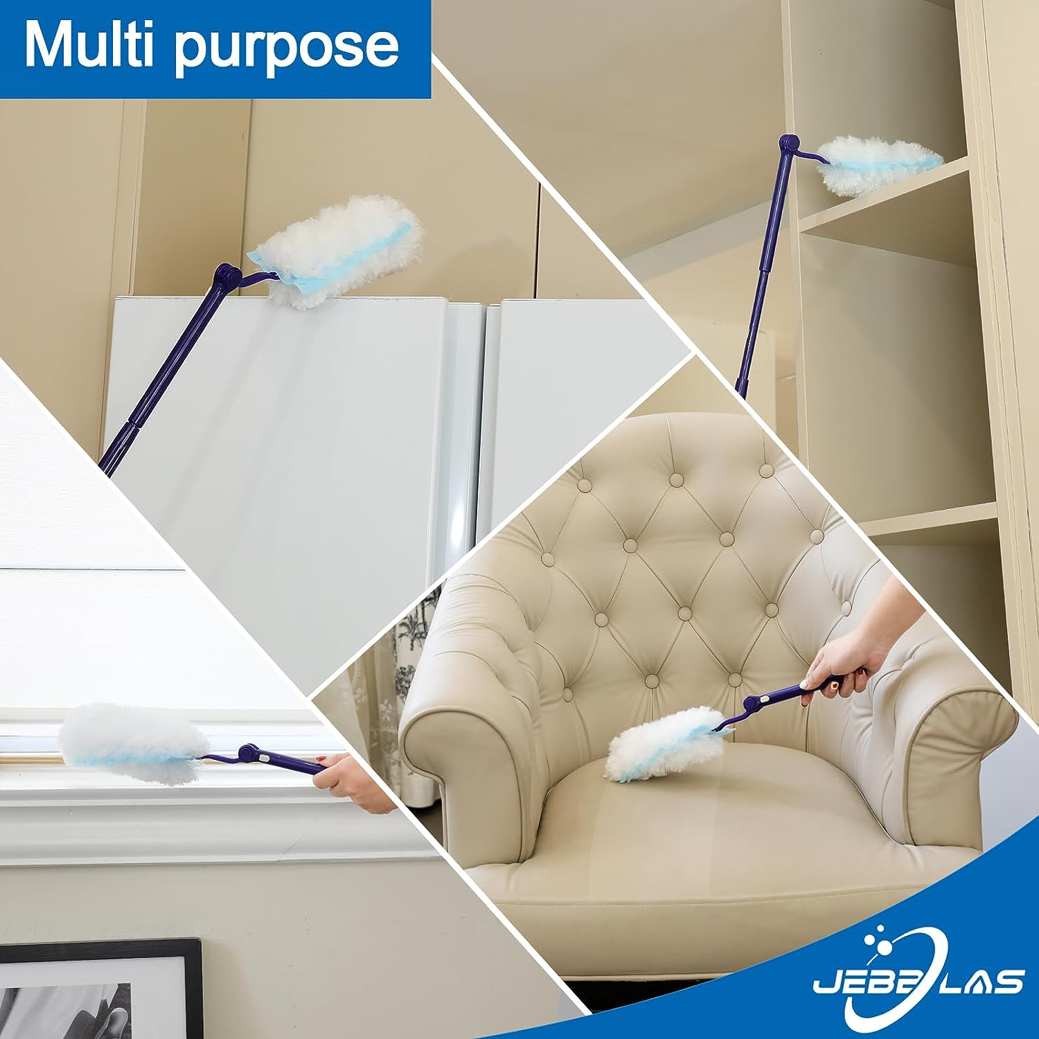 JEBBLAS Heavy Duty Duster Refills, 360 Degree Dusters Refills, Heavy Duty Electrostatic Duster Head, Total 30 Count image number 1