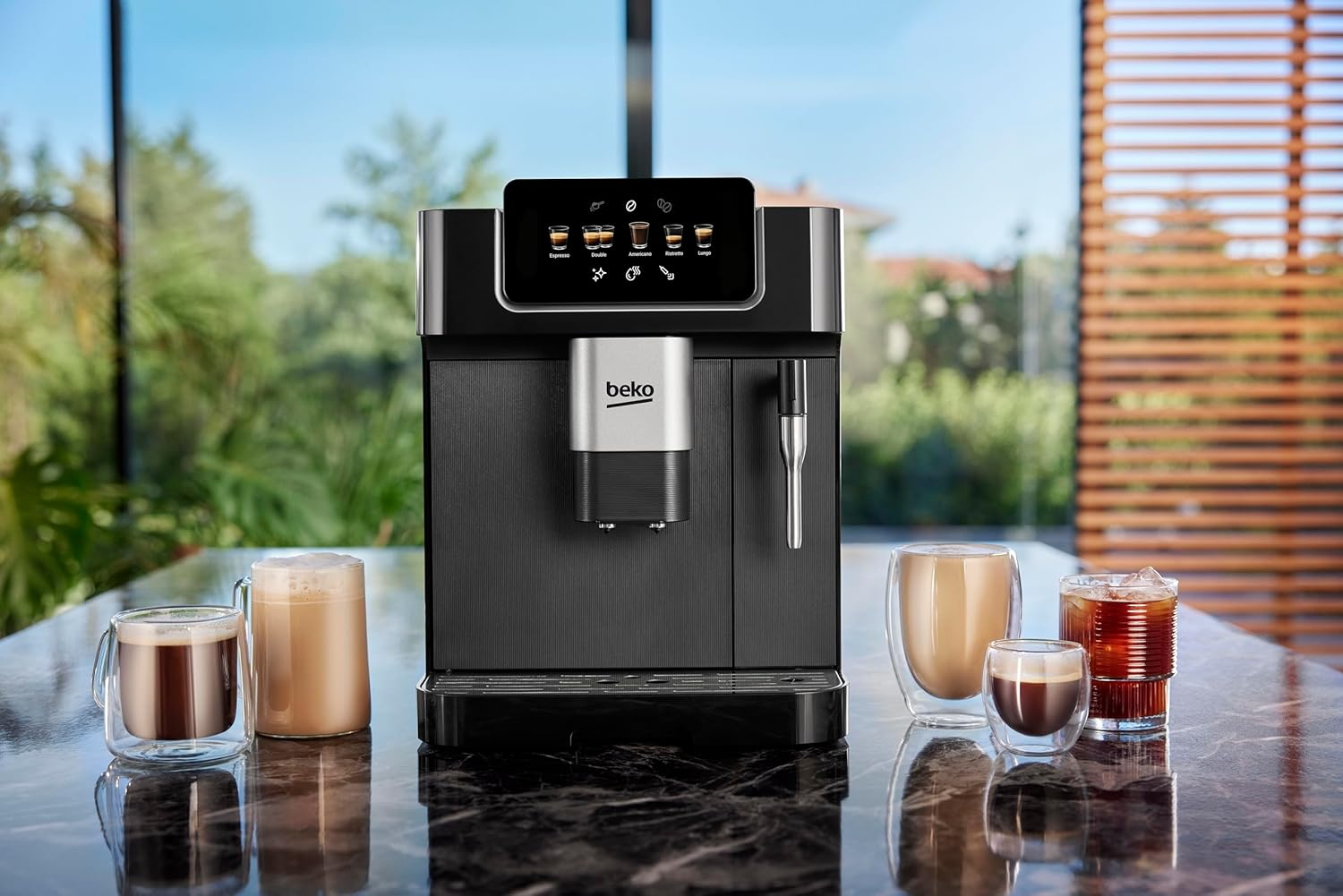 Beko Caffeexperto Bean to Cup Coffee Espresso Machine CEG7302B | Black | Colour Touch Screen Display | 2L Capacity |19 Bar Pressure | 2 Coffee Nozzles & Milk Frother image number 6