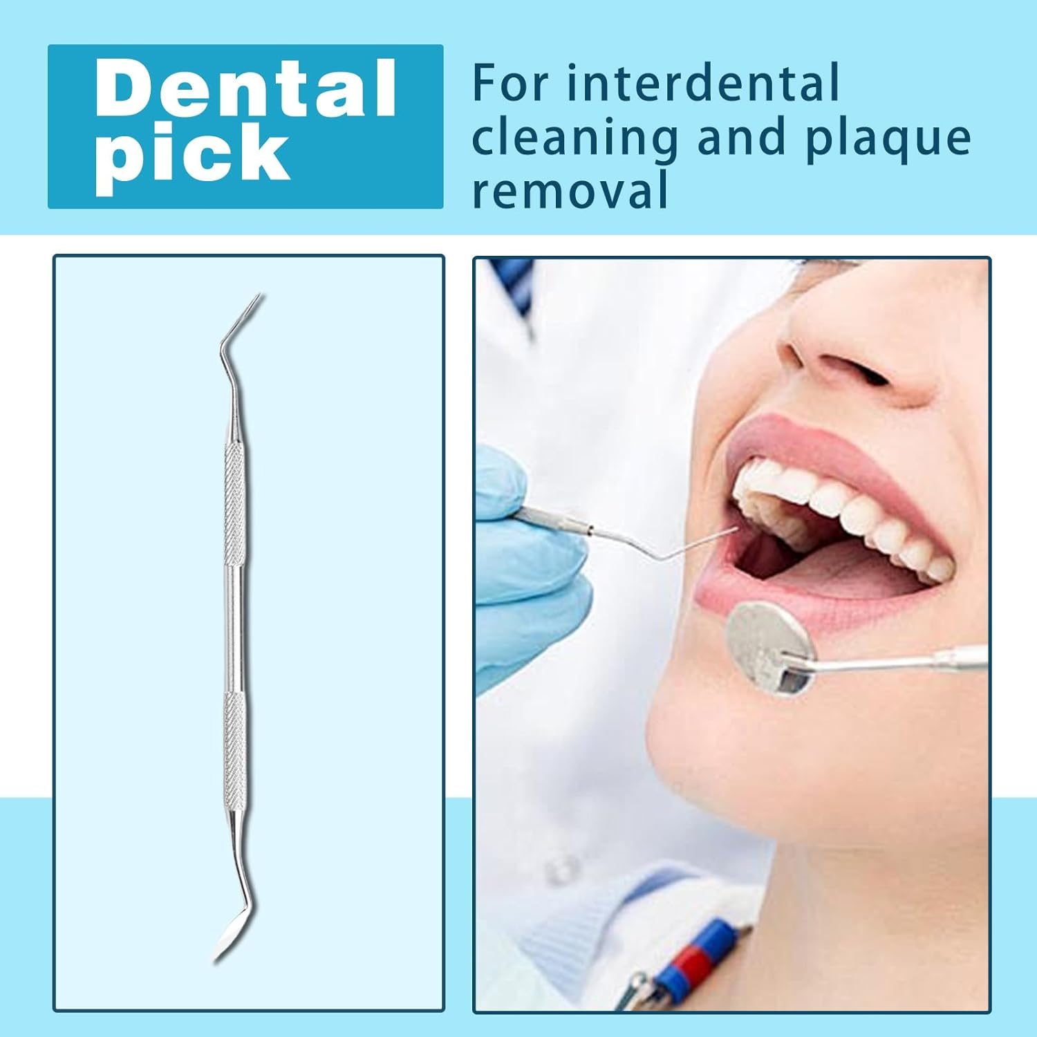 Kaoruo 6 Pack Dental Tools Kit &ndash; Professional Plaque Remover & Oral Care Set with Dental Mirror, Picks, Scaler & Tweezers &ndash; Dentist-Recommended Hygiene Tools for Teeth Cleaning image number 3