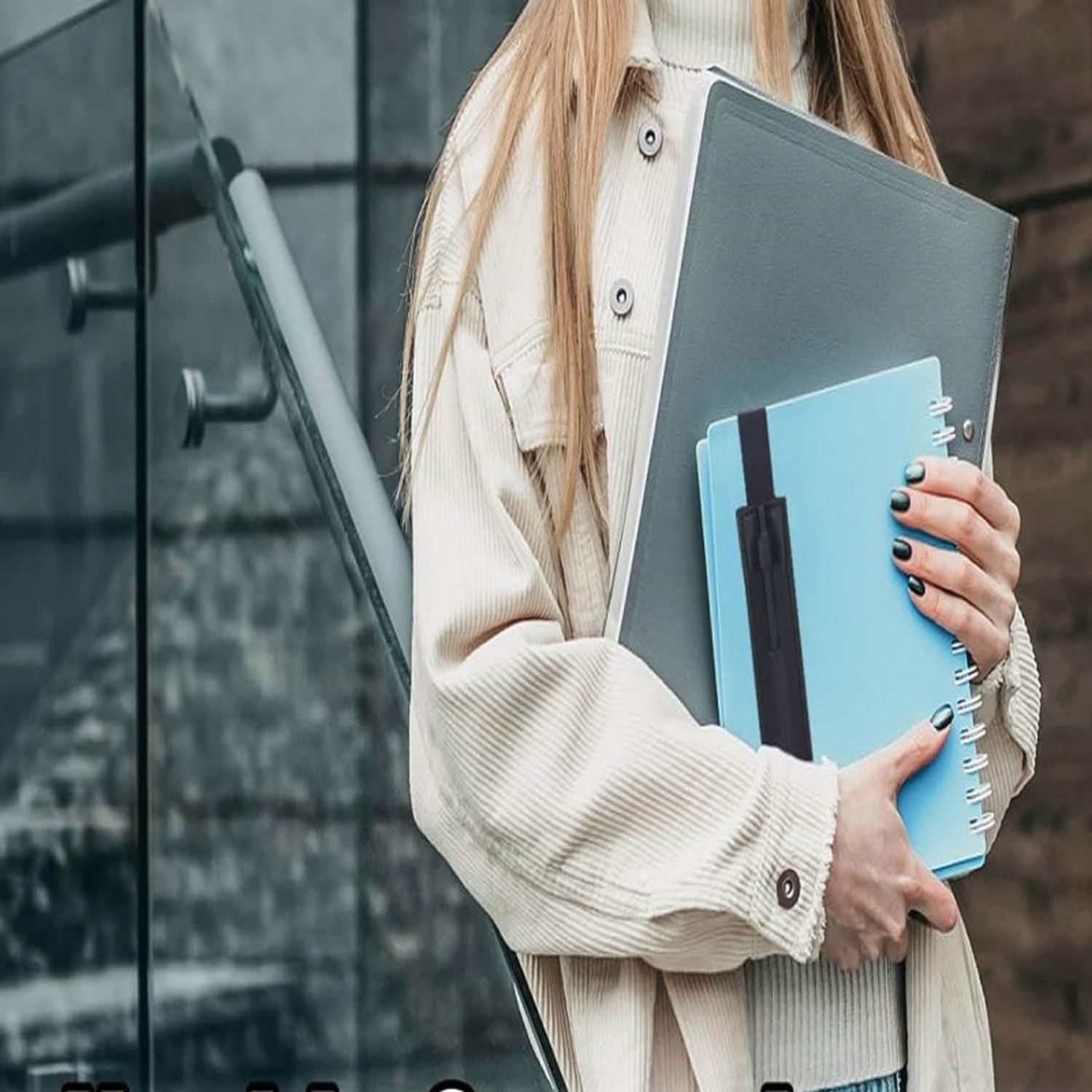 6 Pcs Pen Holder Pouch, PU Leather Pen Sleeve Pouch for Journals, Notebooks, Binders, Planners, Tablet, Office School Supplies, Outdoors Office (6 Colors) image number 2