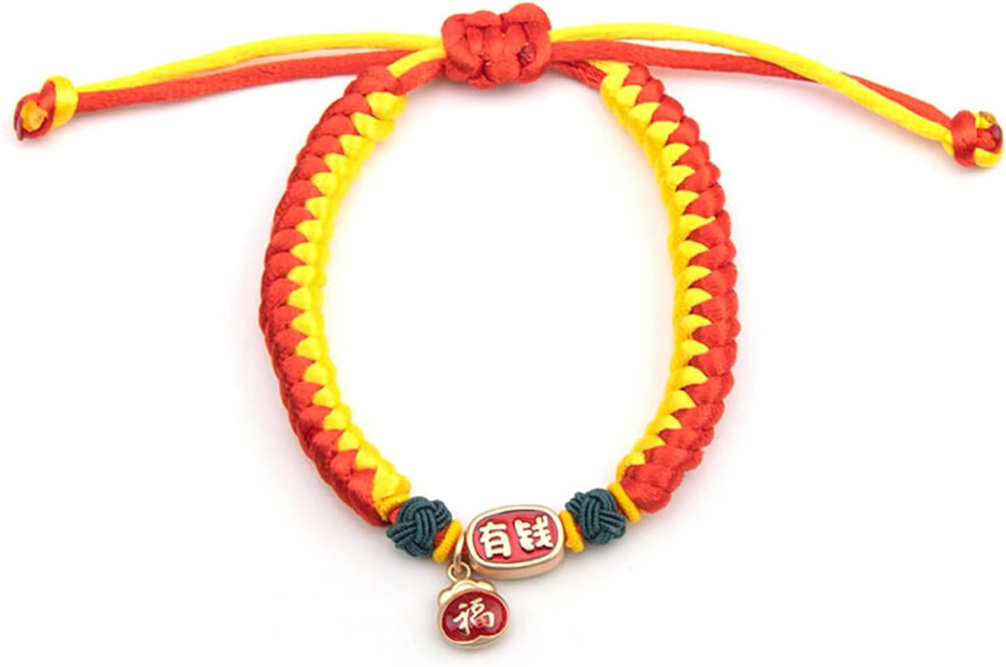 Knitting Cat Collars, Handcraft Adjustable Pet Knit Necklace Fashionable Pet Collar, Handmade Cat Collar Puppy Collar Kitten Necklace(S(19‑35Cm / 7.48‑13.78In)-Red Rope(Rich and Wilful)) image number 3