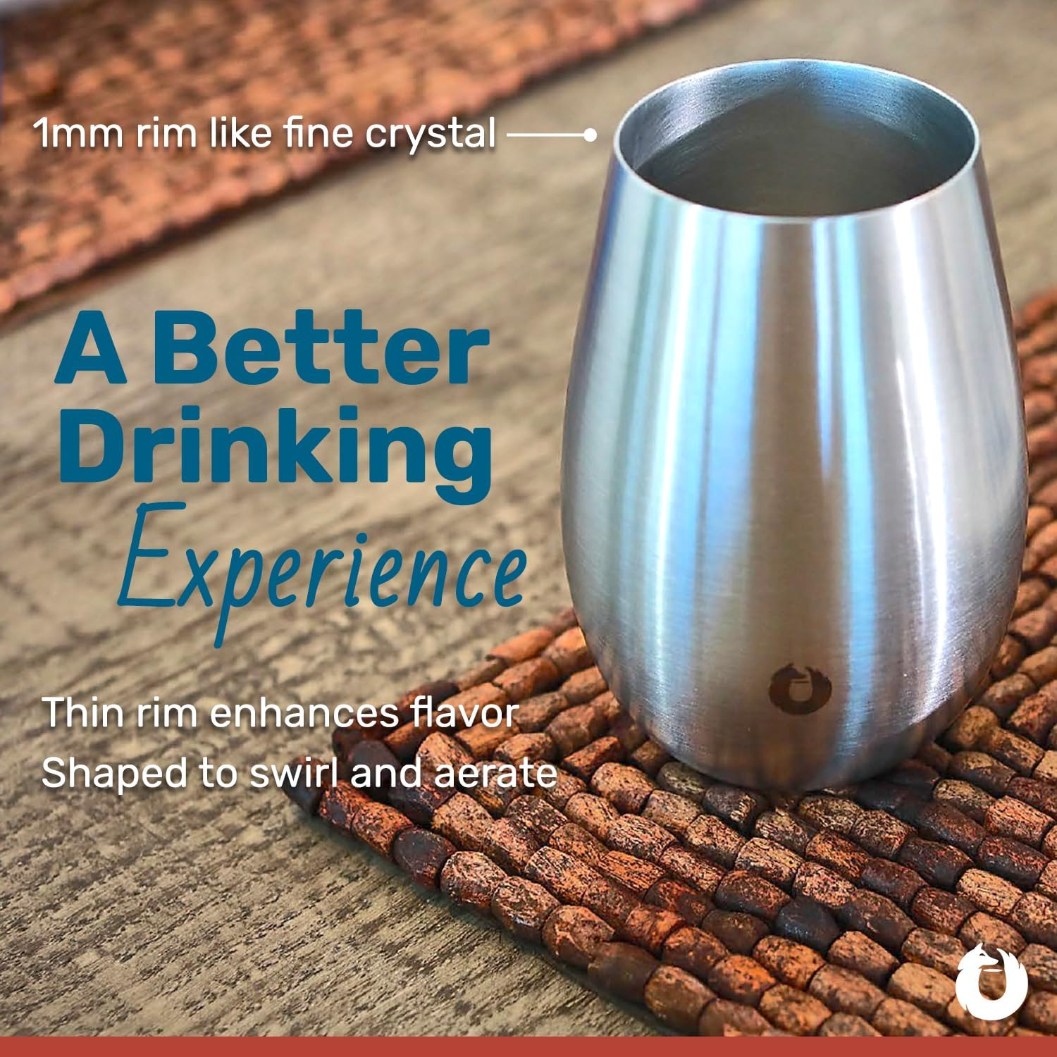 SNOWFOX Premium Vacuum Insulated Stainless Steel Grand Pinot Wine Glass -Set of 2 -Chilled Wine Stays Icy Cold -Stemless Cocktail Glasses -Elegant Home Entertaining -Classic Barware-13.5Oz -Black/Gold