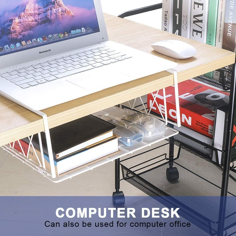 Metal Hanging Basket Shelf, Pack of 2, Bronze, under Cabinet, Kitchen Storage, L X D X H: 32 X 32 X 12.9 Cm image number 3