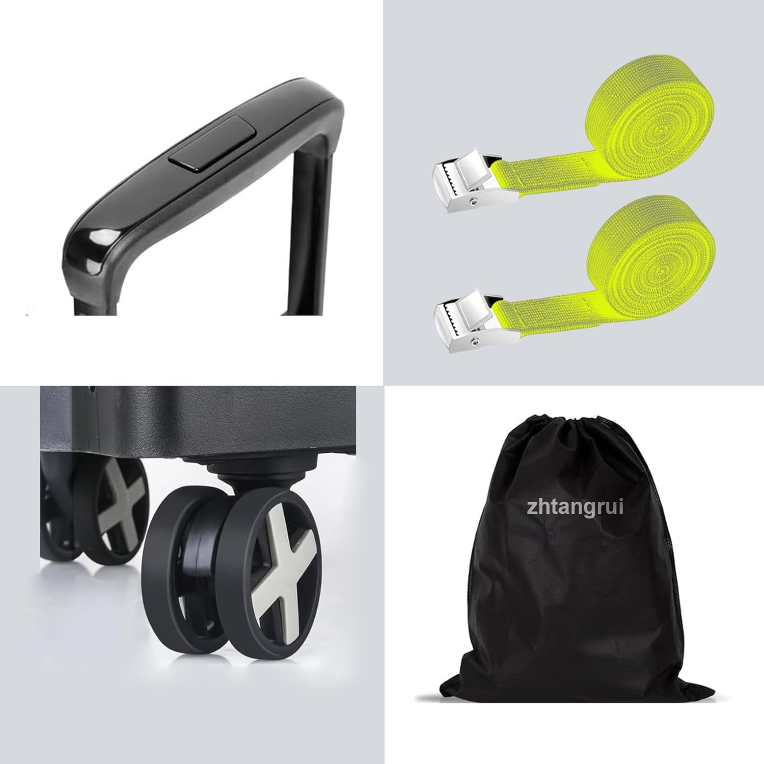 Car Seat Dolly for Airport - Car Seat Roller Cart Wheels for Airplane - Car Seat Travel Cart Carrier Strap Backpack Trolley Foldable Trolley Luggage Cart (Yellow) image number 2