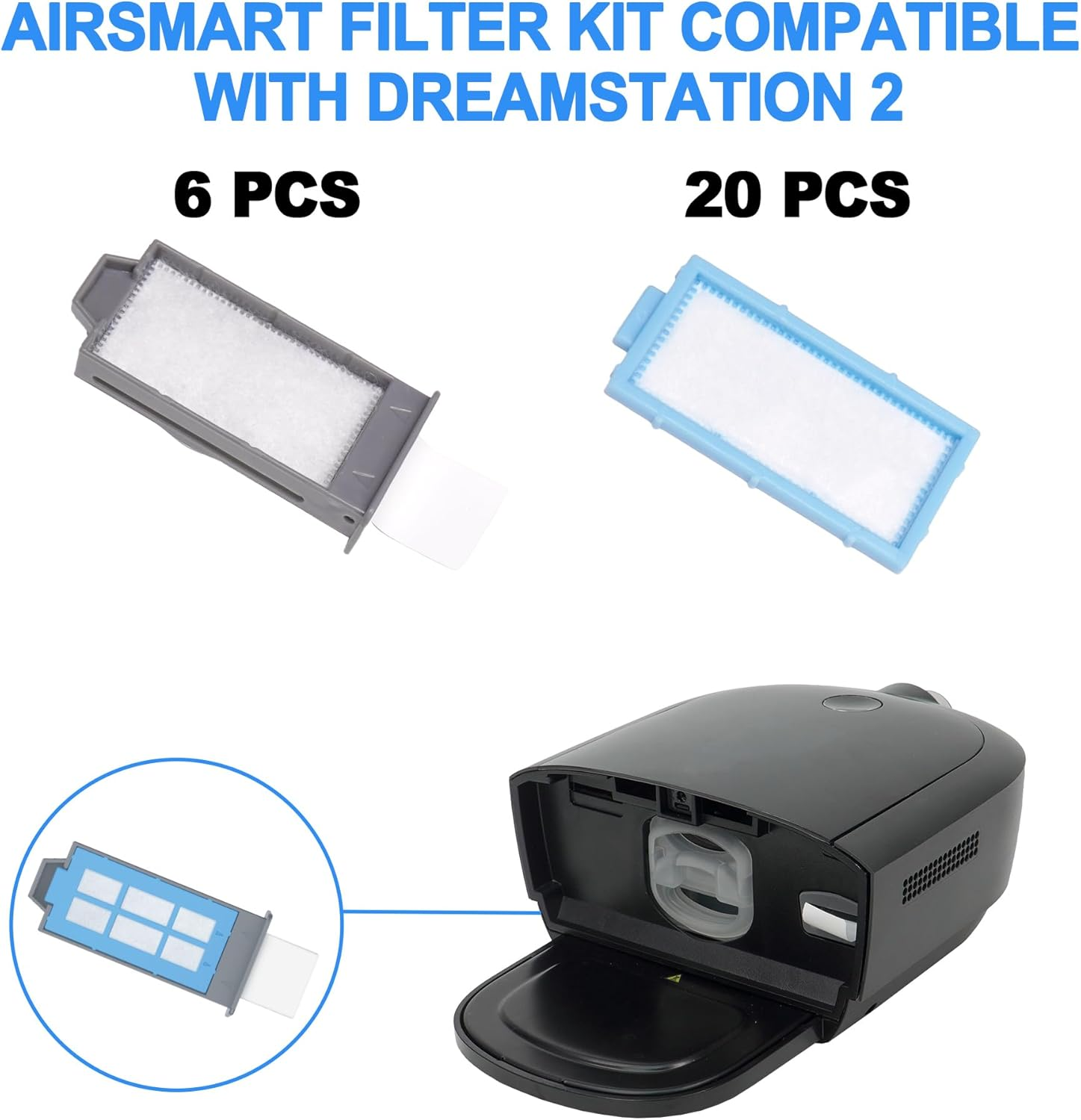 26PCS Replacement Fil-Ters Compatible with Dreamstation 2, Airsmart Premium Supplies image number 4
