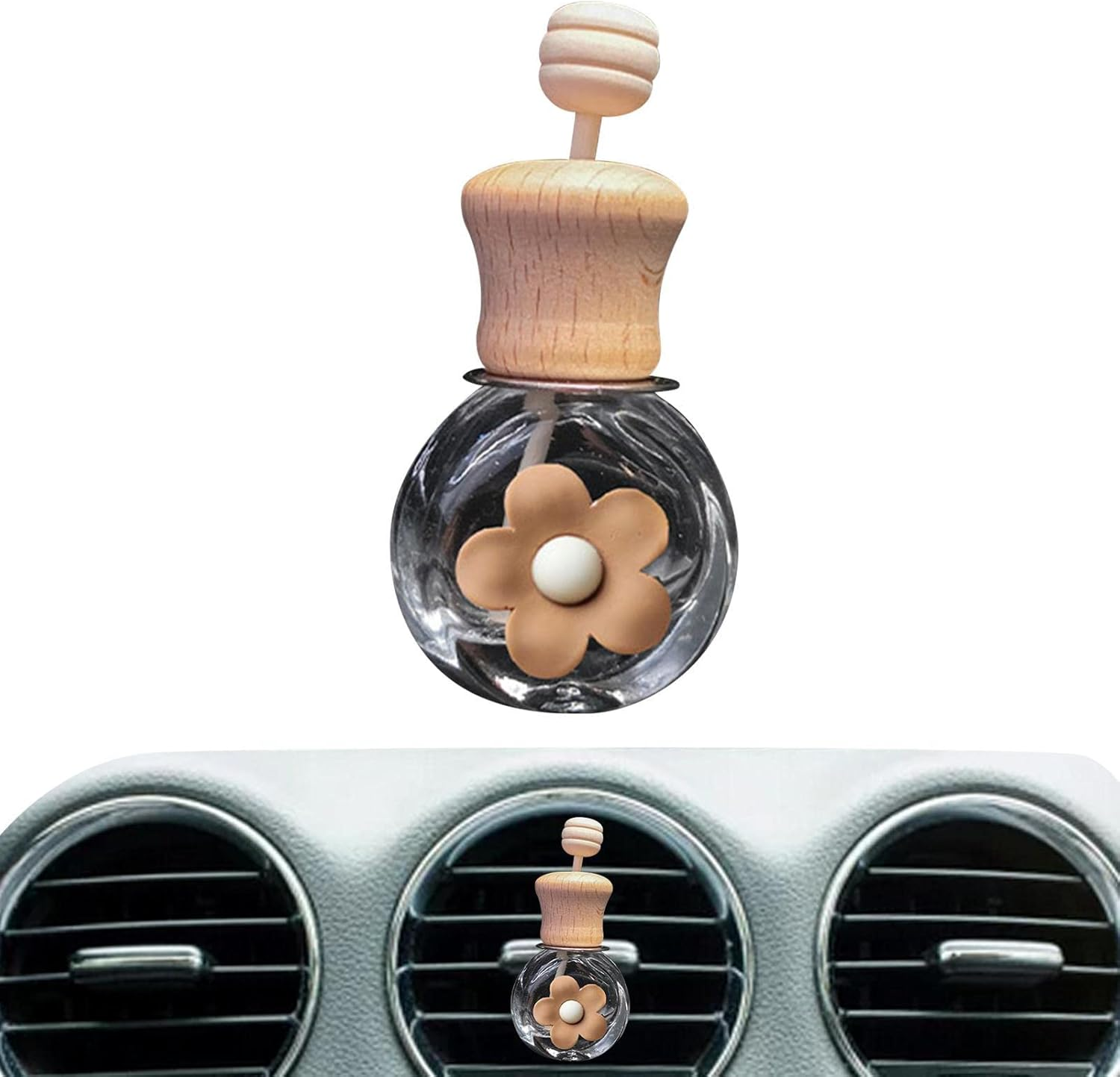 Car Diffuser Empty Bottle - Empty Essential Oil Diffuser Bottle with Cartoon Pattern,Refillable Aromatherapy Vials Clip Diffuser Vent Outlet Ornament Decoration Qincu-Au image number 1
