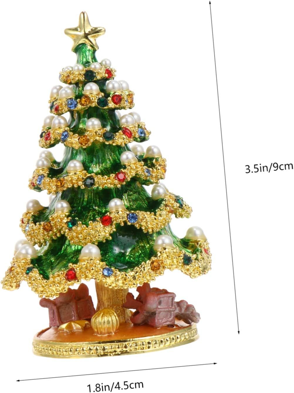 Amosfun Christmas Tree Decorations Jewelry Box for Earrings Tray Storage Box for Christmas Craft for Home Display image number 6