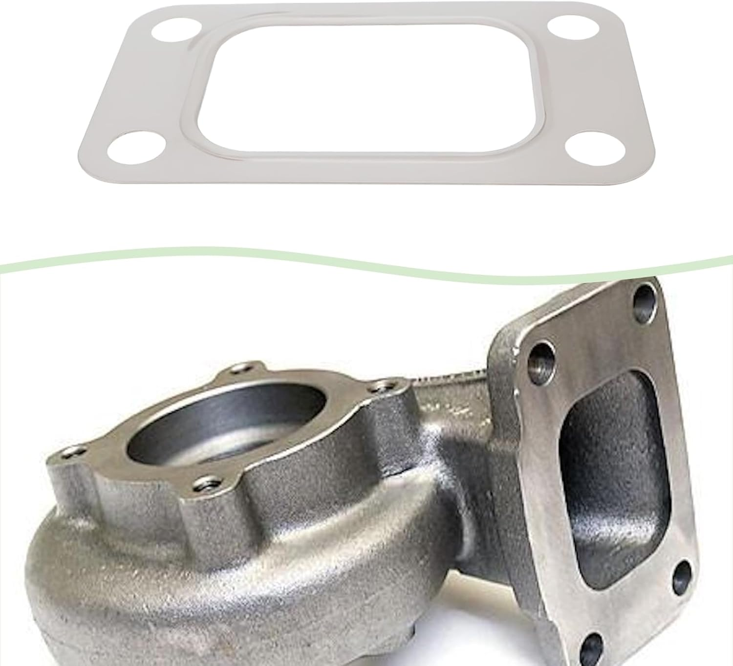 SG Store 2Pcs 4 Holes Turbo Inlet Manifold Gasket Stainless Steel Flange Gasket T3 Metal Gt30 Gt35 T35 T38 Compatible with Garrett T3 Turbocharger Turbo Manifold image number 1