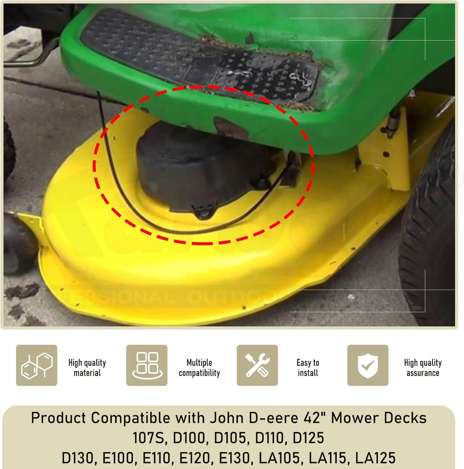 GY21773 GY21084 GX22456 L/RH Shield Kit for J-OHN Deere 42" Mower Decks 107S, D100, D105, D110, D120, D125, D130 and More Mower Package Includ Screws image number 3