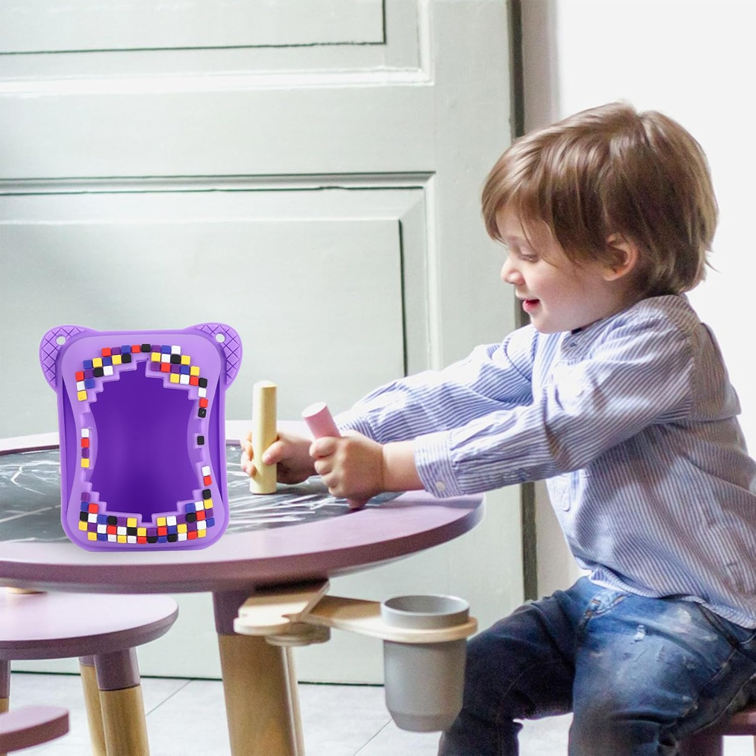 Silicone Cover Case with Lanyard for BITZEE Interactive Toy Digital Pet, Scratch Resistant Electronic Pets Travel Storage Bag. (Purple) image number 4