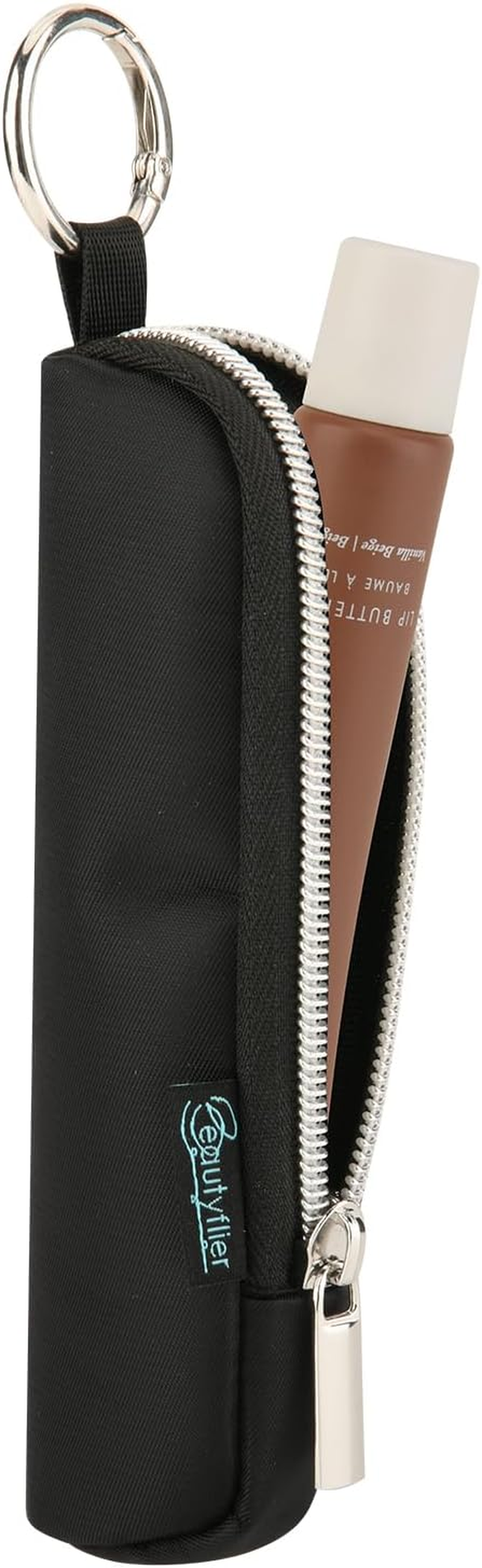 Beautyflier Tinted Lip Butter Balm Keychain Holder Compatible with Summer Fridays 0.5 Oz Lip Balm, Attachment for Summer Fridays, Shine Lip Gloss Portable Holder (Black)