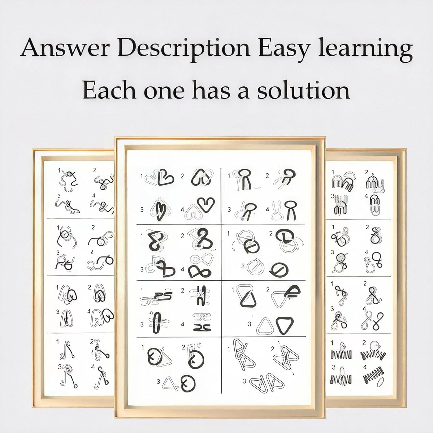 AUKEXLY Metal Wire Puzzle Set of 24 with Pouch,Brain Teaser IQ Test Disentanglemen Iron Link Unlock Interlock Game Chinese Ring Magic Trick Toy for Party Favor Kids Adults Challenge image number 4