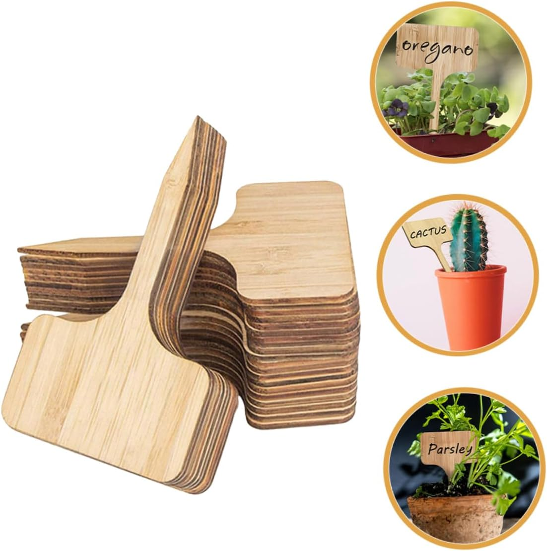 Sosoport 60Pcs Wood Plant Labels Garden Tags for Plants Outdoor Seedling Labels Markers for Potted Nursery Garden Supplies image number 5