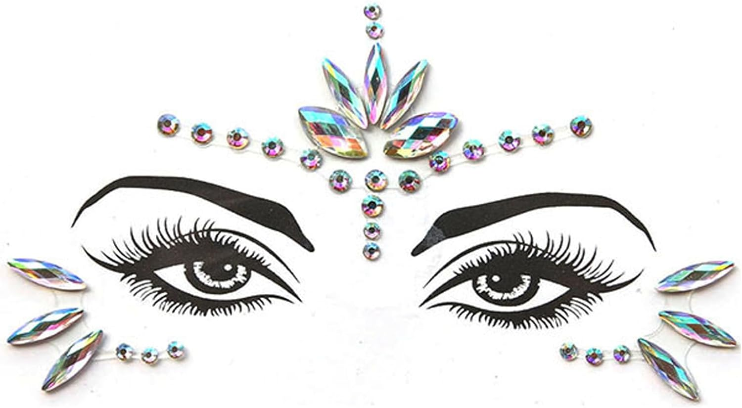 Lopsity Face Jewels Stick on Face Costume Gems Festival Clothing Rave Accessories Self-Adhesive Makeup Rhinestone Stickers for Festival Holiday Party Accessories (BLACK-1)