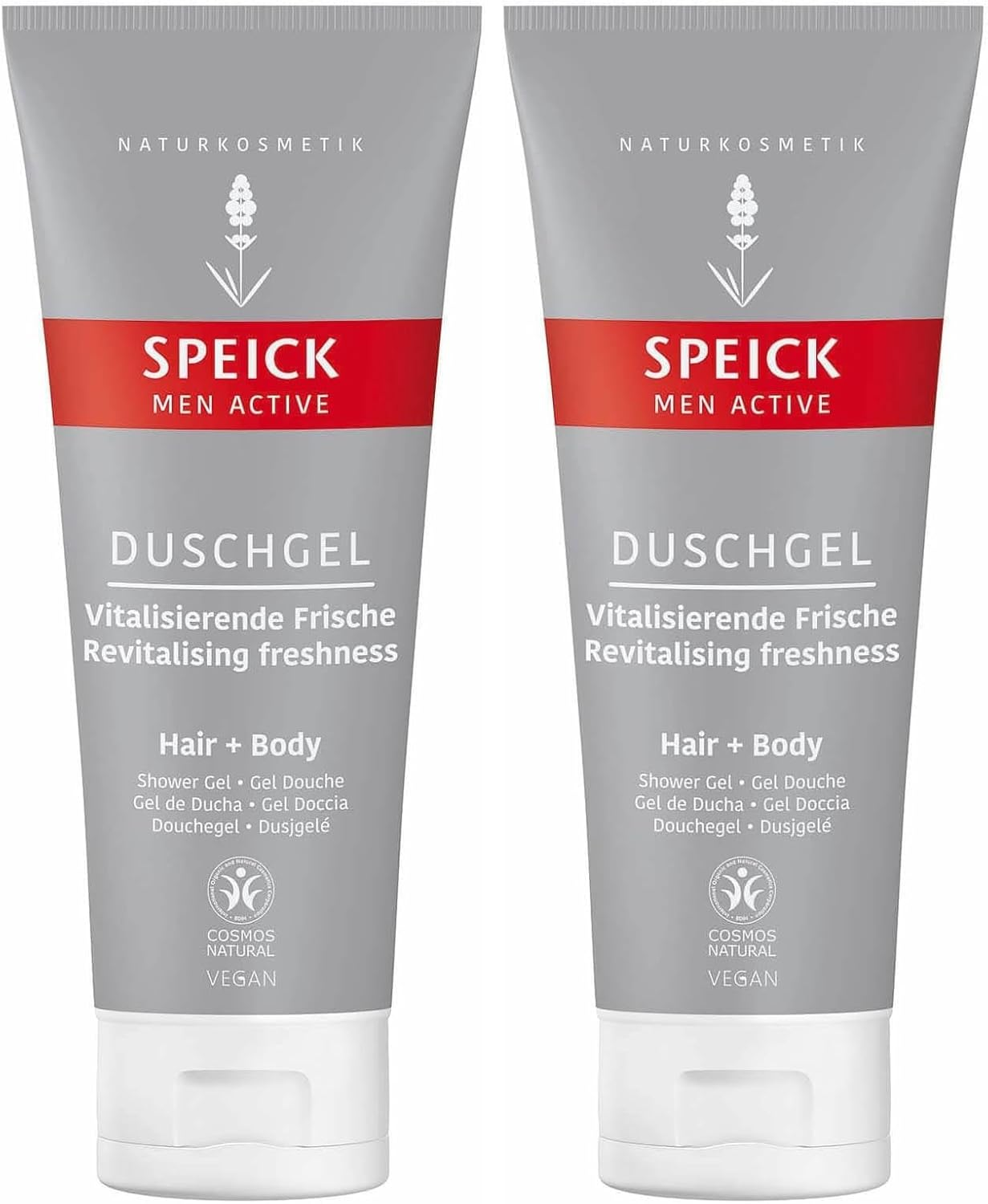 Speick Men Active Shower Gel, Revitalising Body Wash for Men, Body & Hair, 200Ml (Pack of 2)