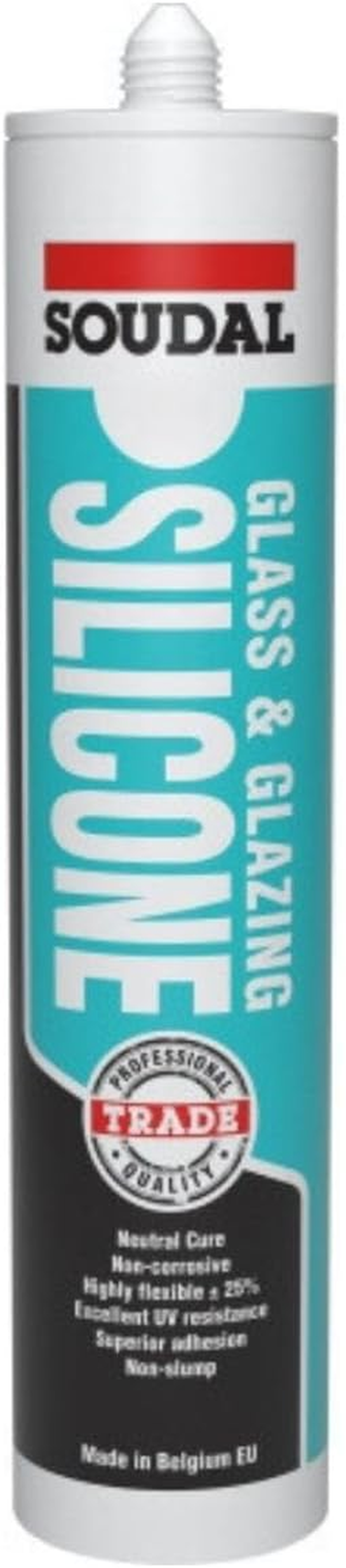 Soudal Glass and Glazing Silicone Sealant Matt Black 300Ml