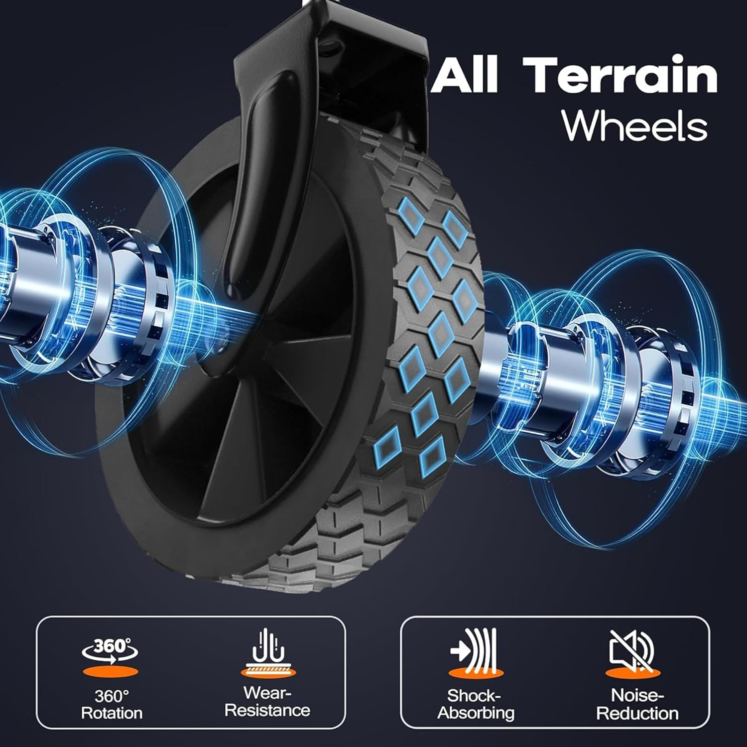 Collapsible Wagon Cart Foldable - Portable Heavy Duty Folding Beach Wagons with Wheels - Outdoor Utility Carts for Groceries, Shopping, Camping, Sports, Garden with Large Capacity (Black) image number 3