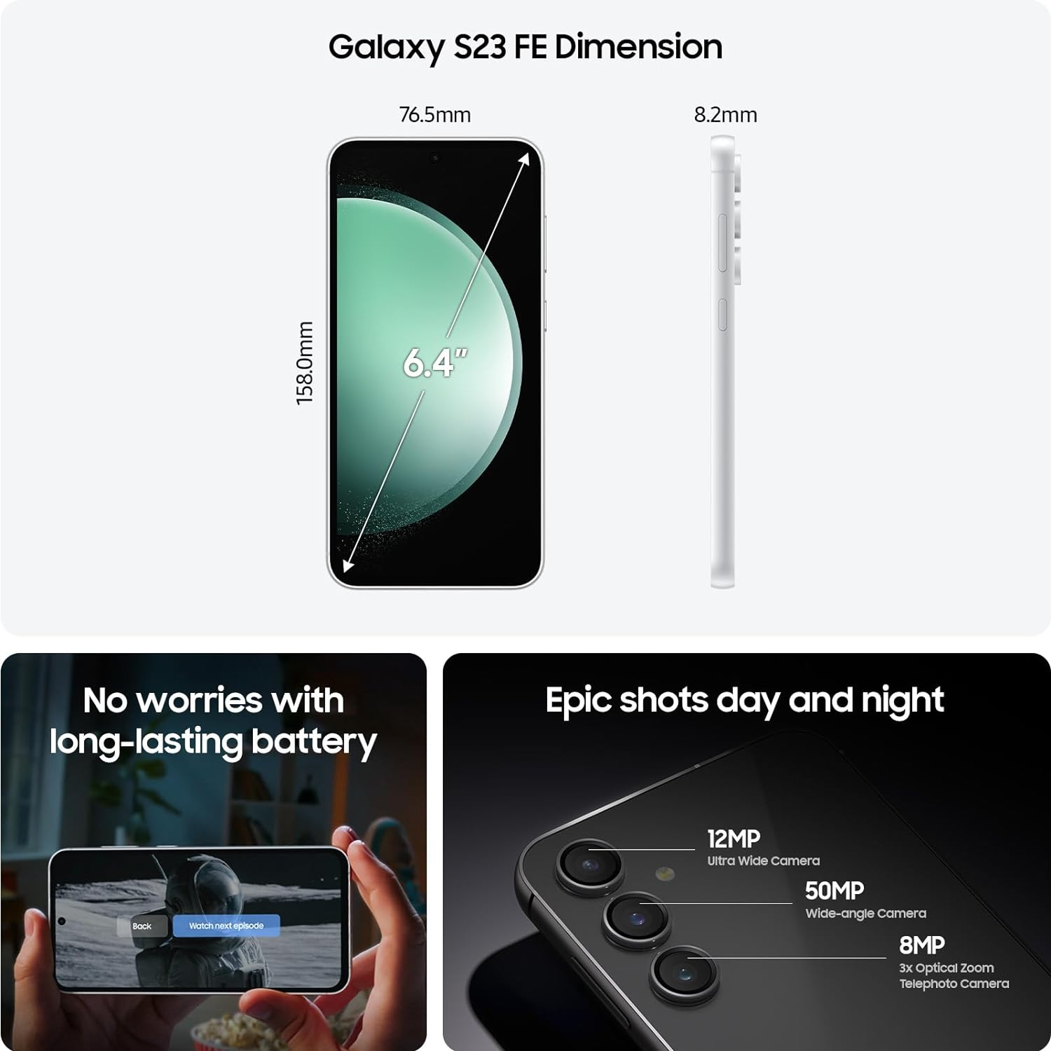 Samsung Galaxy S23 FE 5G AI Smartphone, 128GB, Cream