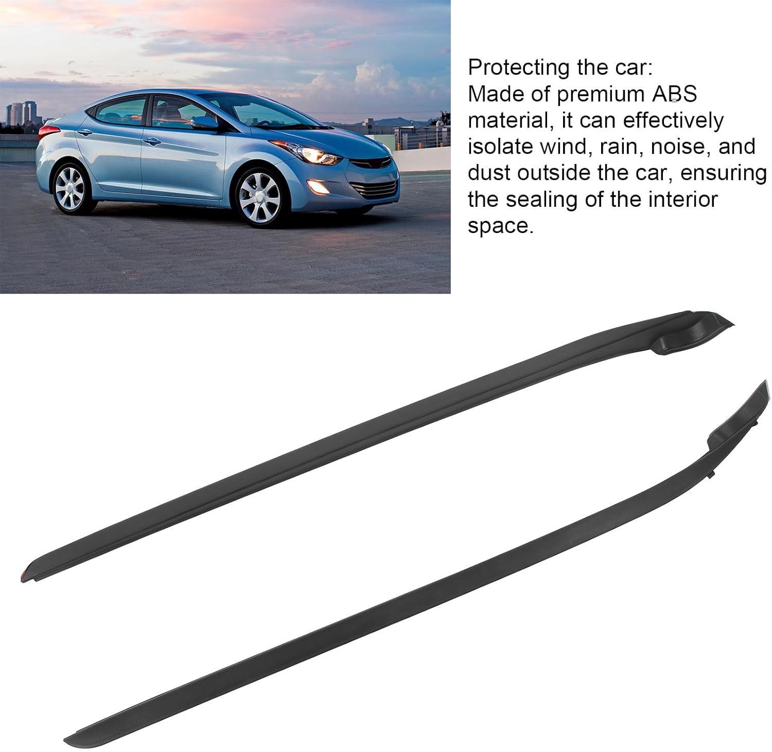 Pair of Windshield Moldings, Windshield Side Pillar Molding, Isolate Dust, Easy Installation, Perfect Replacement ABS 86131 2L000 for Elantra I30 2008 2009 2010 2011 image number 2