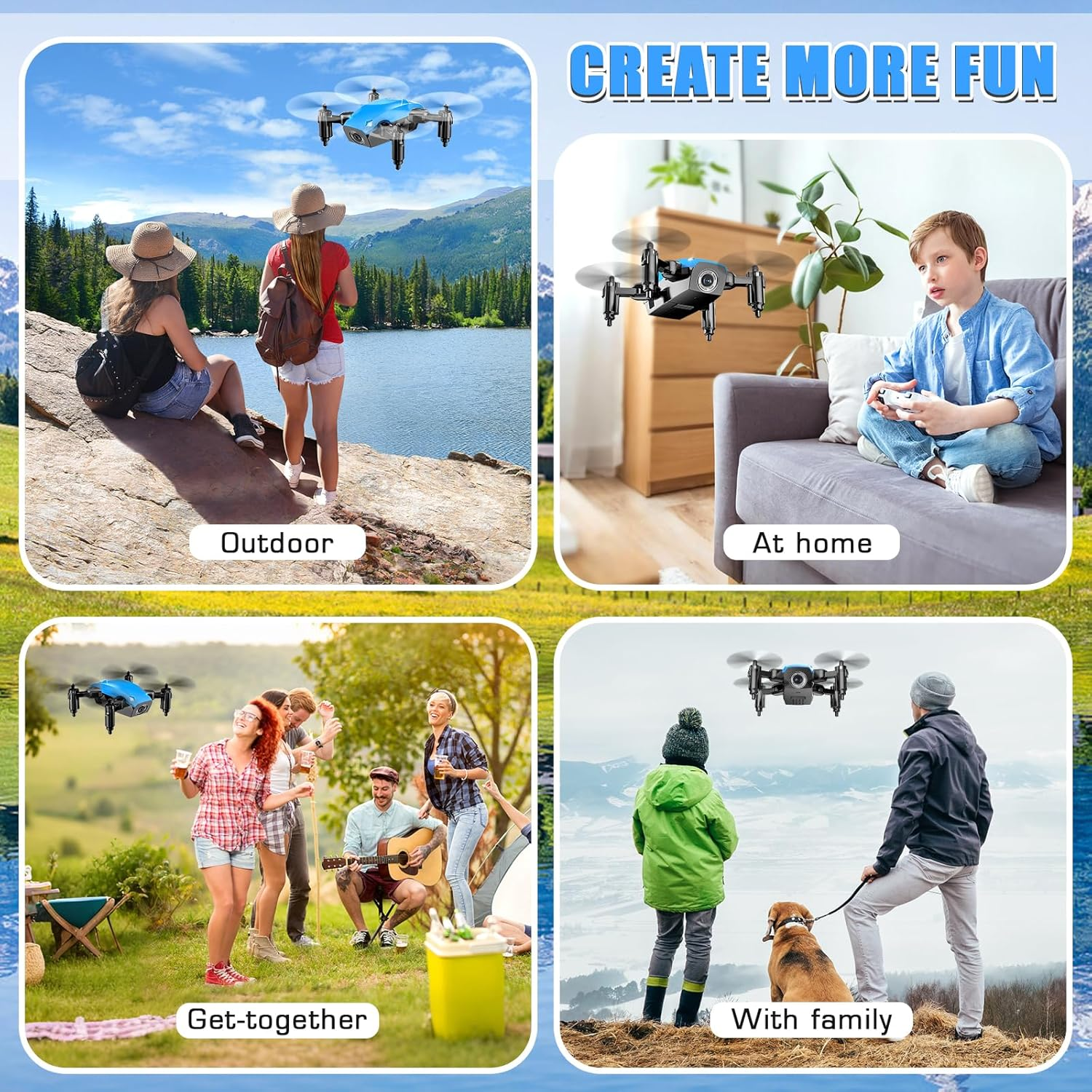 Mini Drone with 720P Camera for Kids, Remote Control Drones Toys for Ages 8-14, Pocket RC Quadcopter with Foldable Wings, Voice Gesture Control, Altitude Hold, Gifts for Kids Beginners, 2 Batteries image number 3