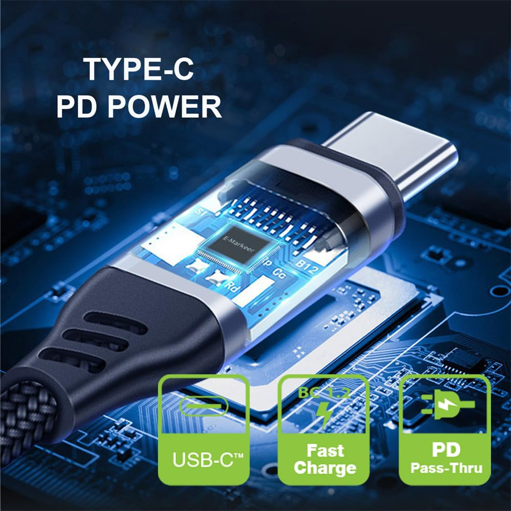 NFHK Adapter Type-C Voltage Current Power Capacity, Working Time Ammeter Voltmeter USB Cable Charger Detector USB-C Tester 4-30V 0-6.5A Digital Multimeter image number 4