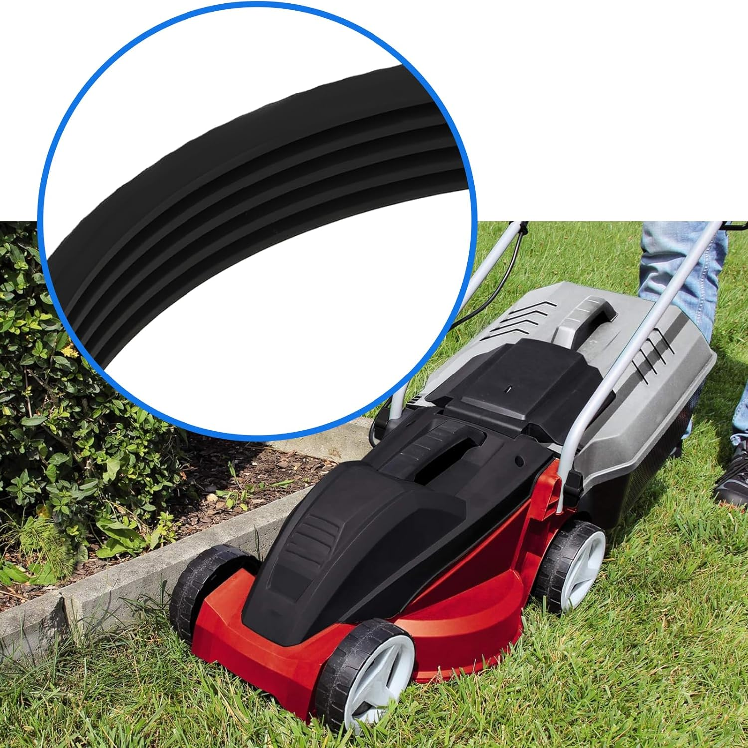 Electric Lawn Mower V-Ribbed Belts 5PJ457/180J Effective Length 457Mm Compatible with EINHELL GC-EM 1536