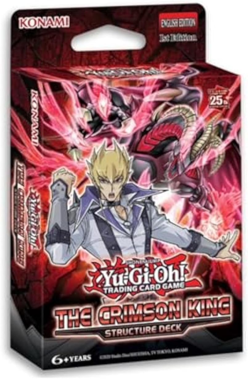 YU-GI-OH! CCG: Structure Deck: the Crimson King - 50 Cards (5 Ultra Rares, 3 Super Rares, 42 Commons) - Collectible Card Game - Red, Black - Anime Theme - 2023