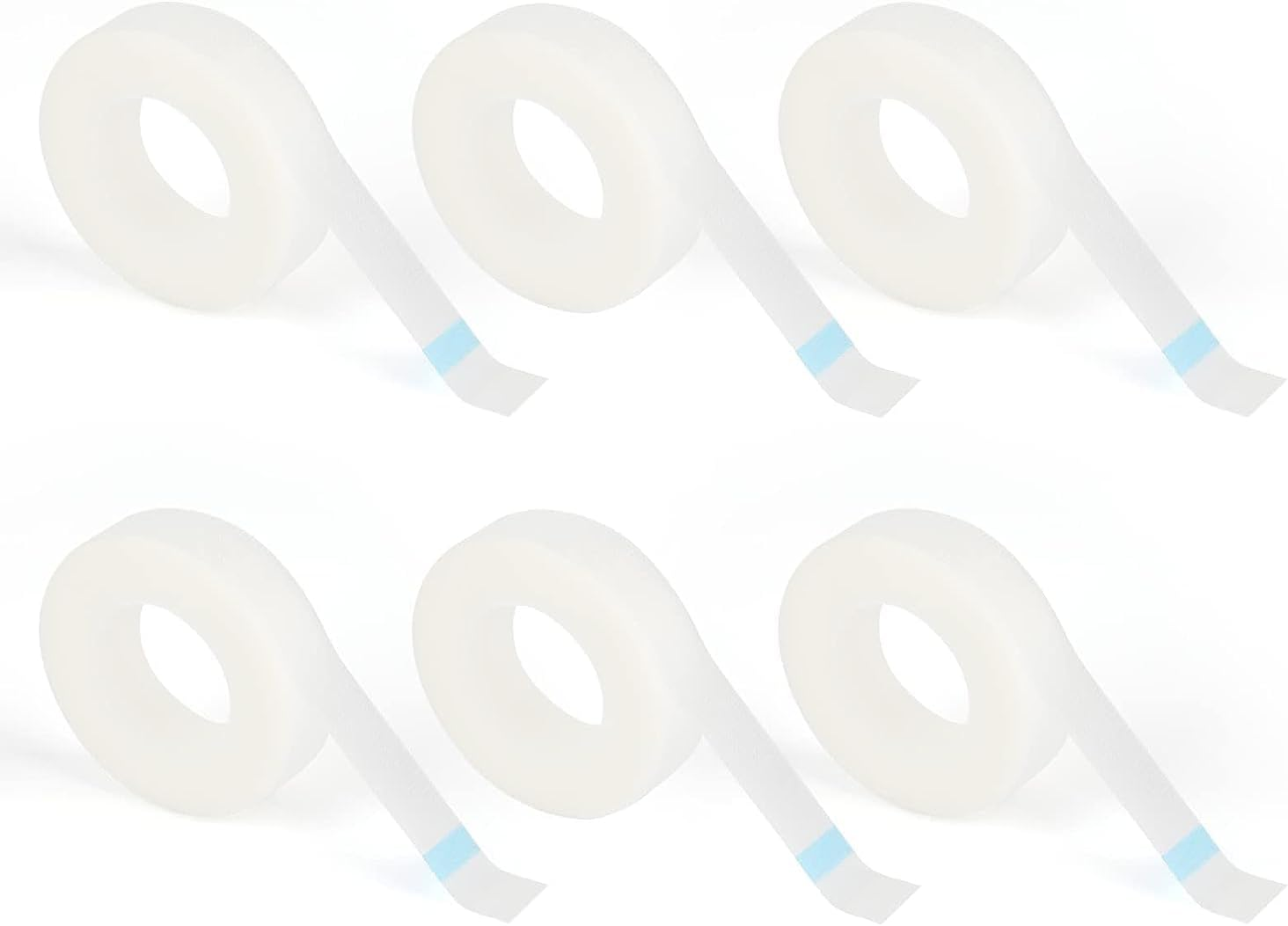 6 Rolls PE Micropore Medical Tape Roll, 1.25Cm X 9.1M Lash Tape, Waterproof Breathable First Aid Paper Medical Tape for Eyelash Extensions, Wound, Sensitive Skin,Total Length 59 Yards image number 4