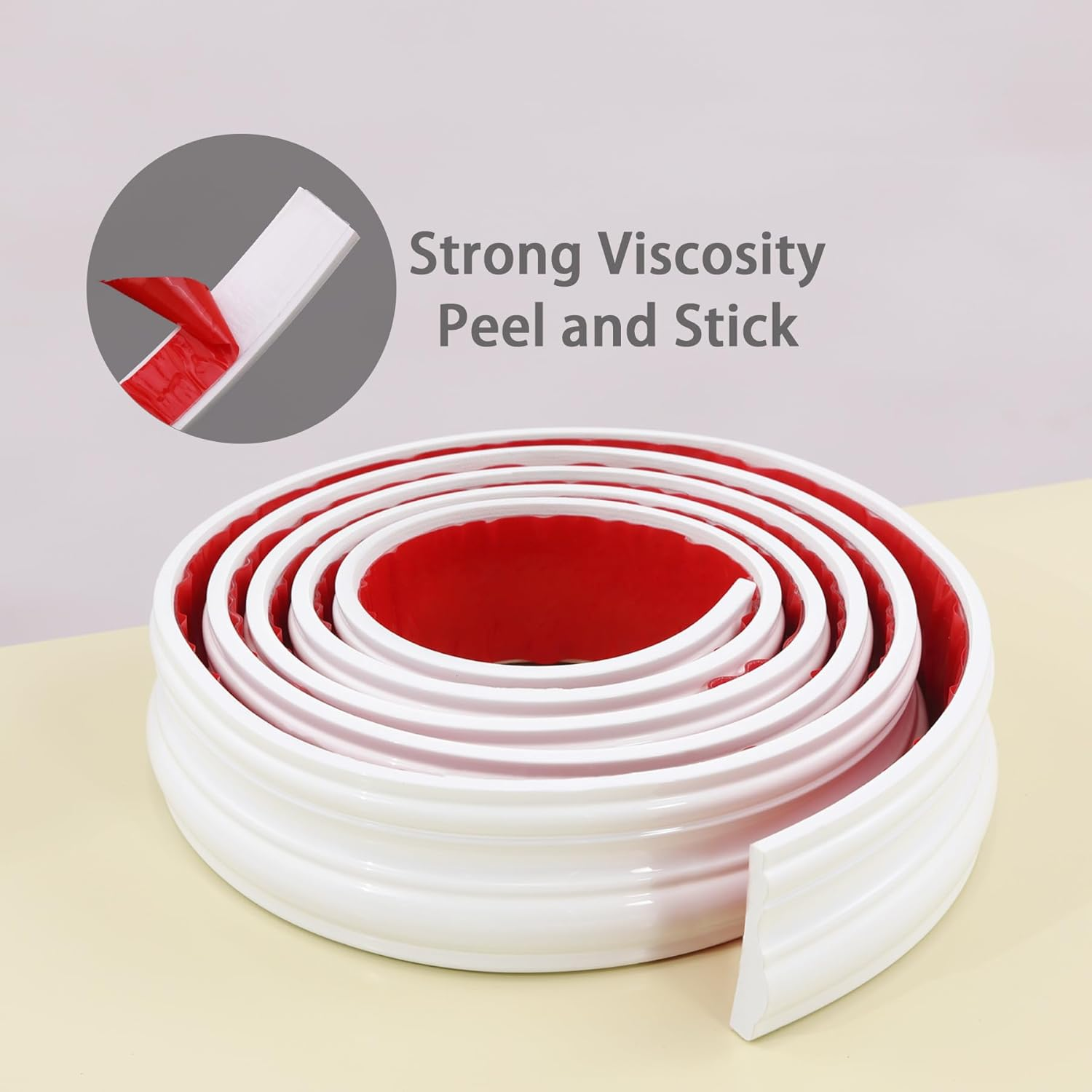 Coengwui Peel and Stick Wall Molding, Chair Rail Wainscoting Panel, Finish Trim for Home Decoration (Paintable White, 9.8Ft X 1.1In) image number 6