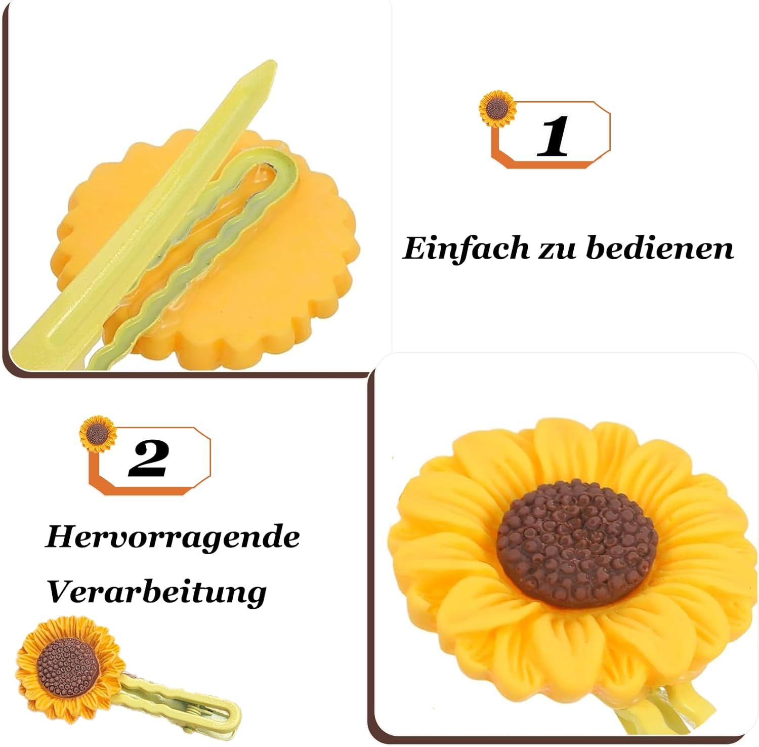 Pack of 10 Hair Clips, Metal Flower Hair Clips, Hair Clip with Sunflowers, Small Claw Clip Gold for Party Daily Wear (B-2) image number 6