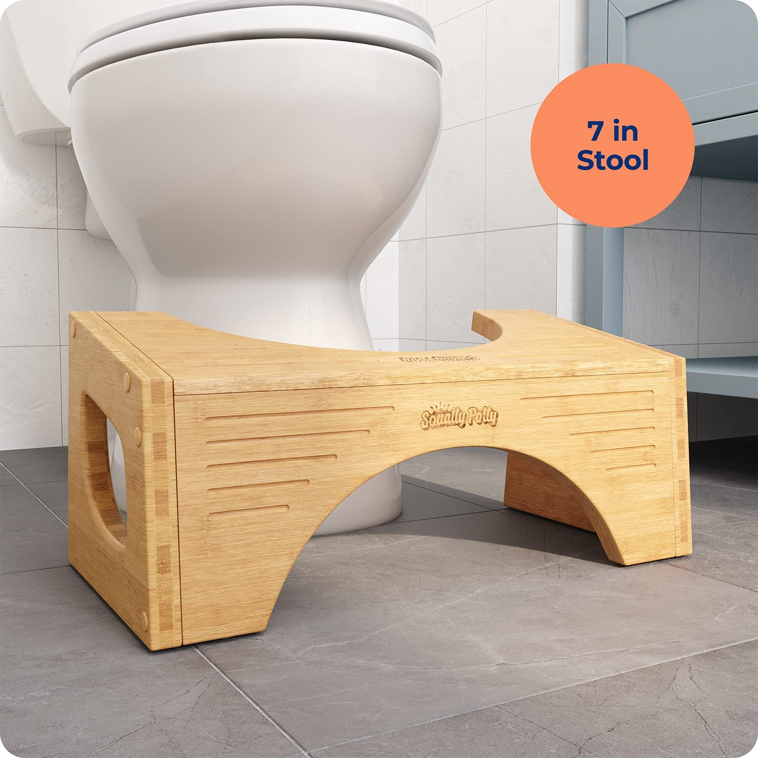 Squatty Potty the Flip Bamboo Toilet Stool - White image number 7