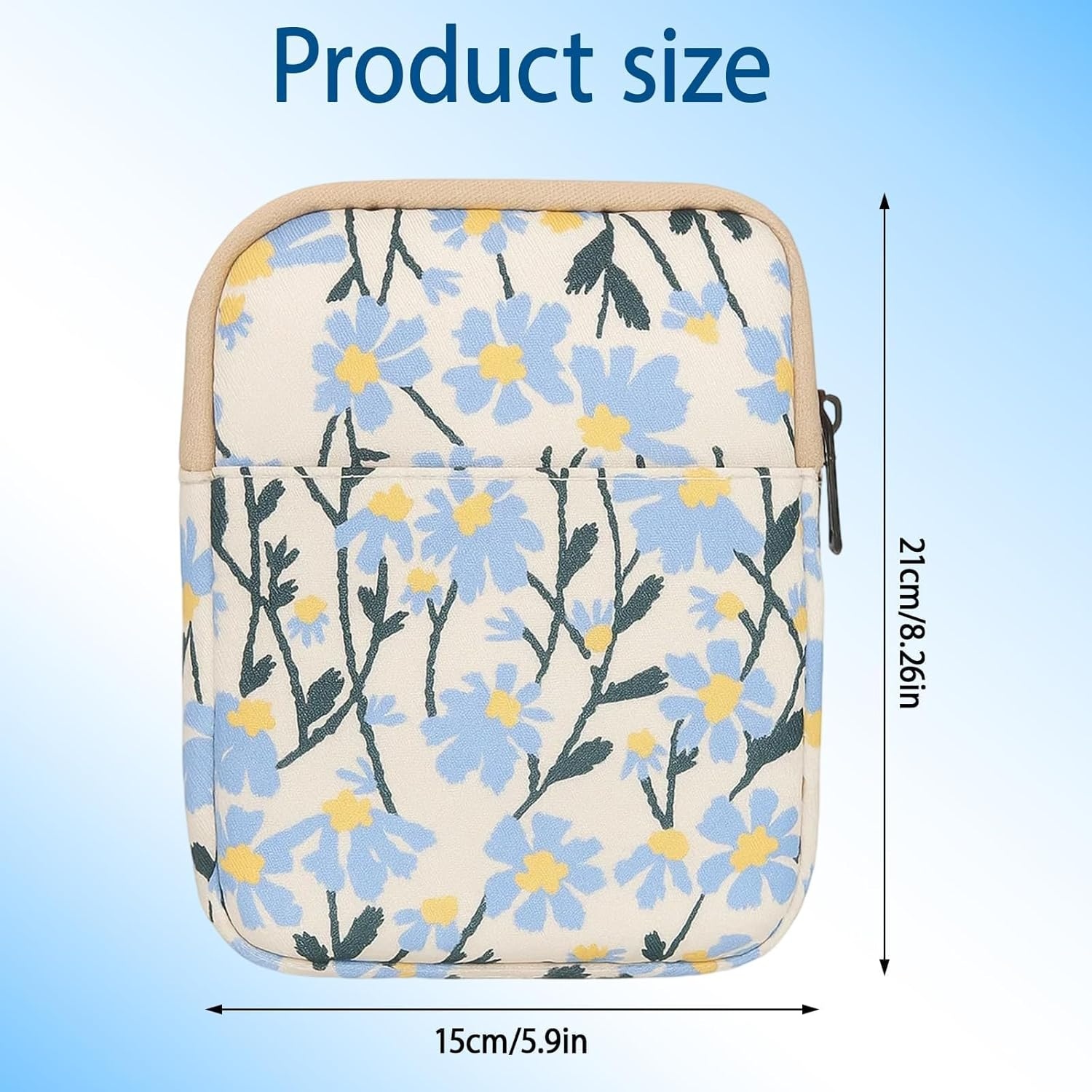 Protective Sleeve Pouch for Kindle, Travel-Friendly Storage Solution with Secure Design, Fits 6-7 Inch E-Readers, Lightweight Travel Companion for Books and Accessories image number 6