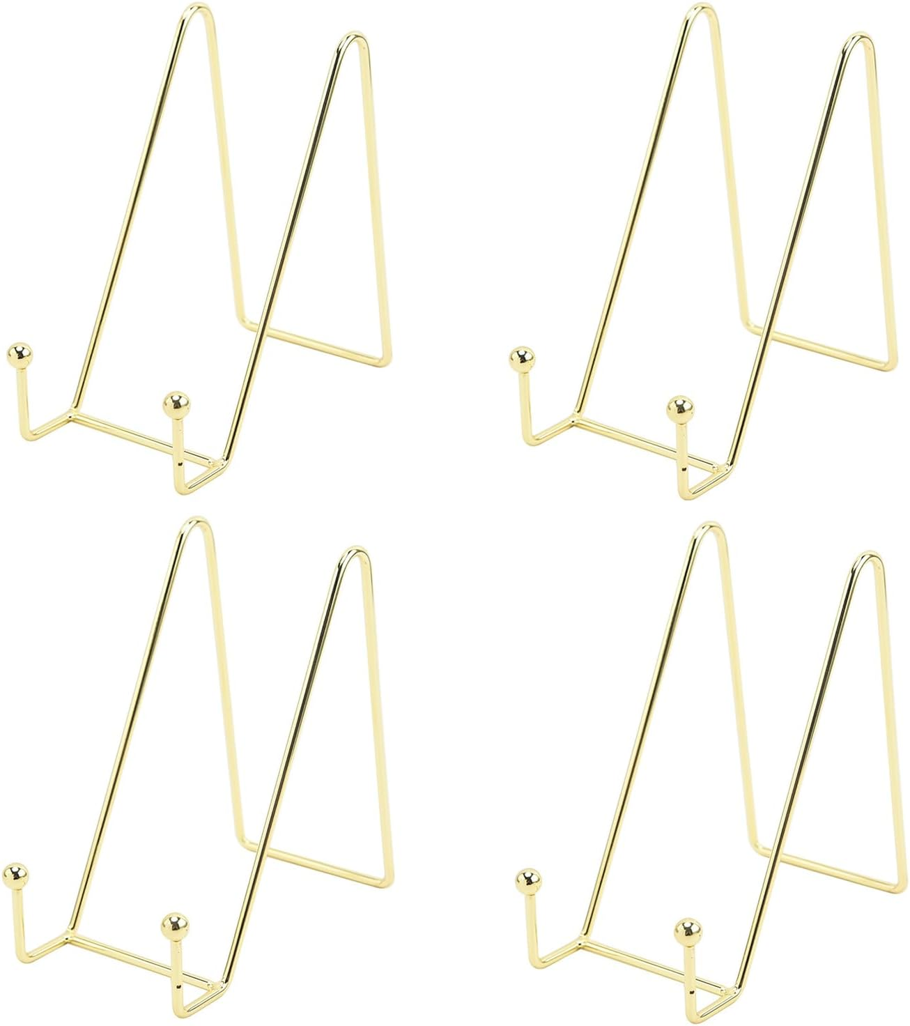 Display Stand, 4 Pcs Metal Plate Stands for Display, Easel Plate Holder Stands, Plate Holder Display Stand, Metal Frame Holder Stand, Tabletop Picture Frame Stand for Plate Dish Photo Book (S)