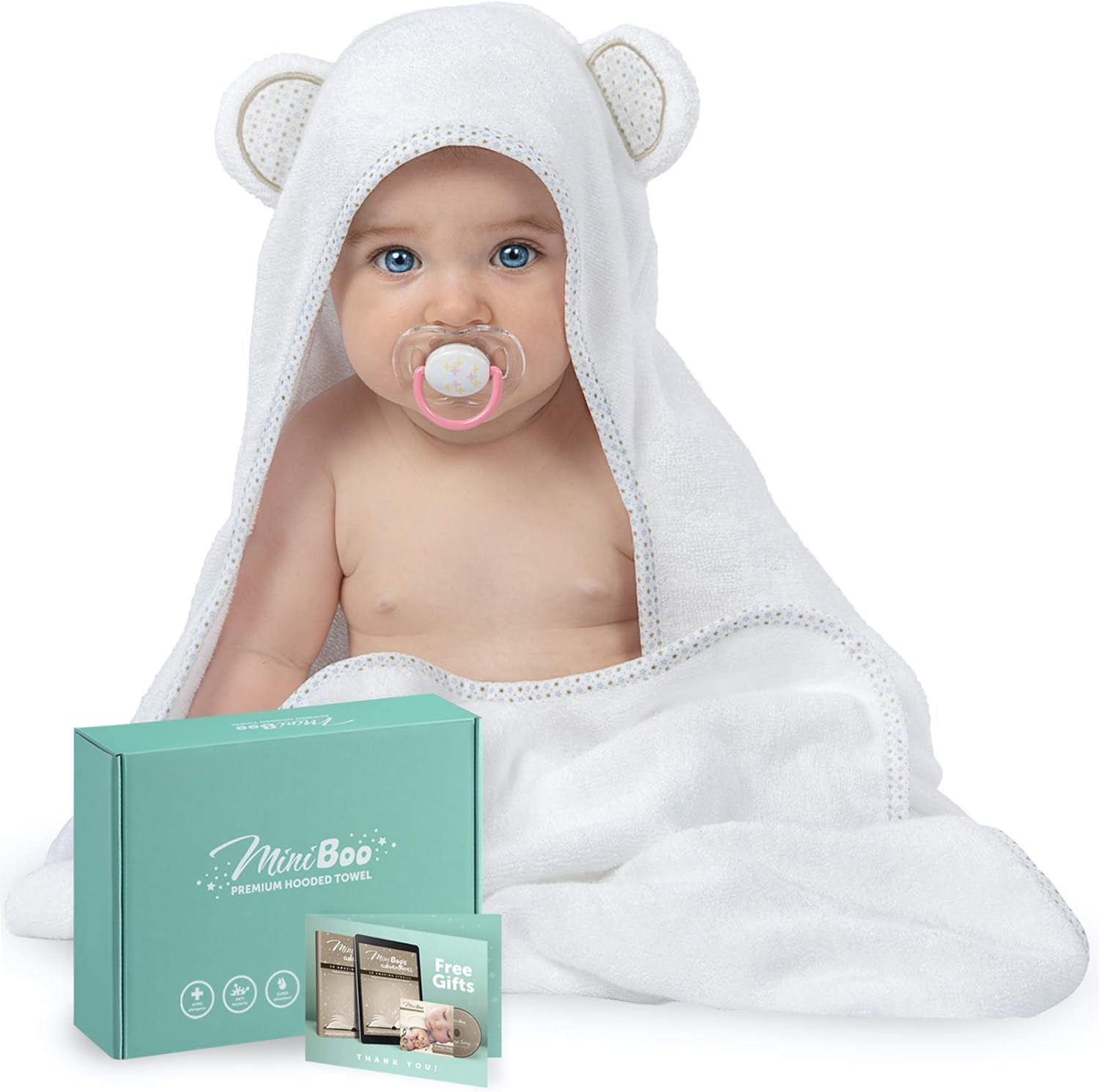 Hooded Baby Towels for Newborn - Super Soft Baby Bath Towels with Hood, Highly Absorbent Bamboo Hooded Towel for Infant, Toddler and Kids, Baby Essentials image number 7