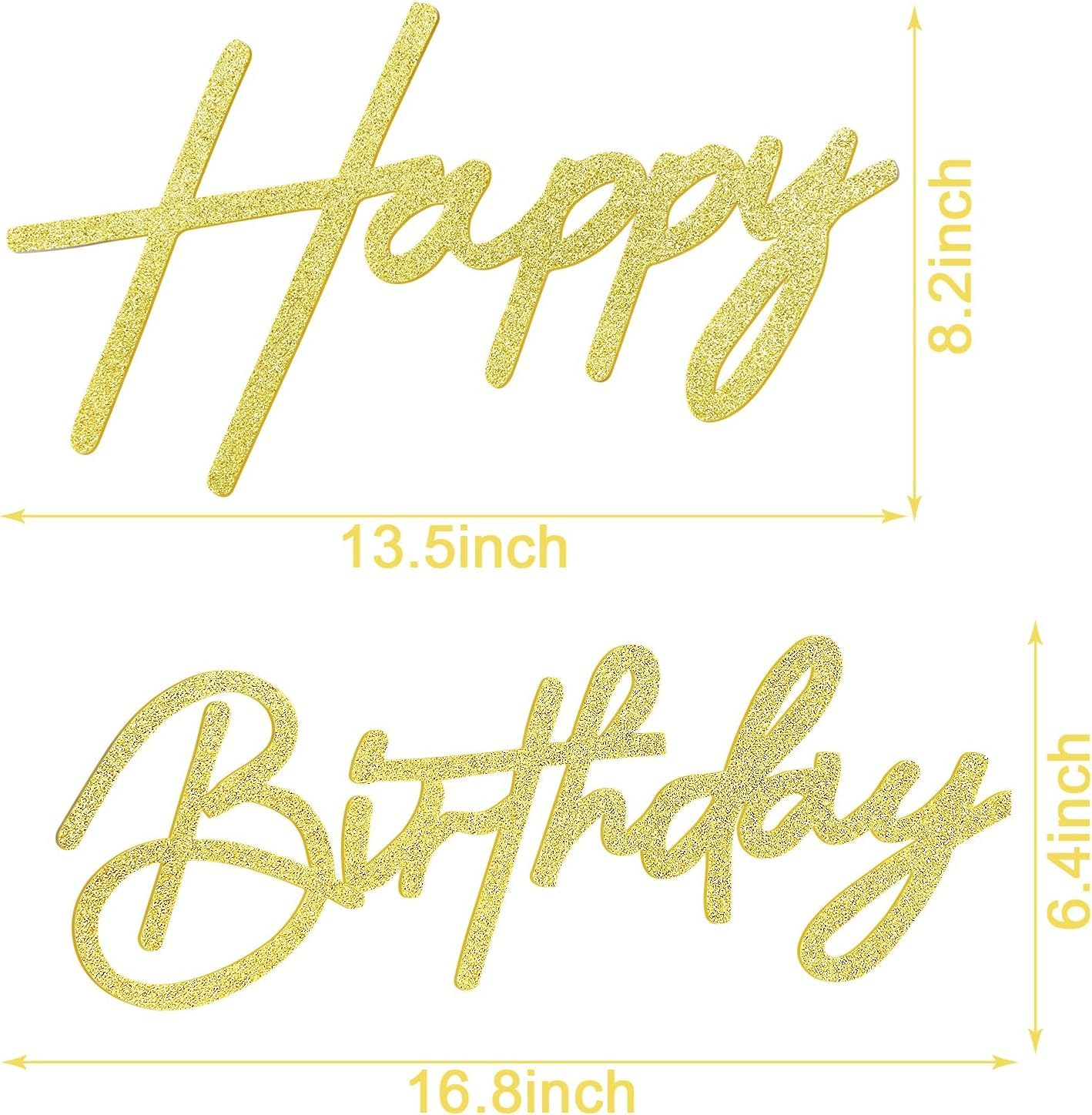 OSYLICT Happy Birthday Sign for Backdrop,Felt Letter Sign Banner for Wall Decr,Birthday Party Backdrop,Balloon Arch,Photo Background. for Kids Women Men Baby Shower Decorations (Gold) - Gold image number 3