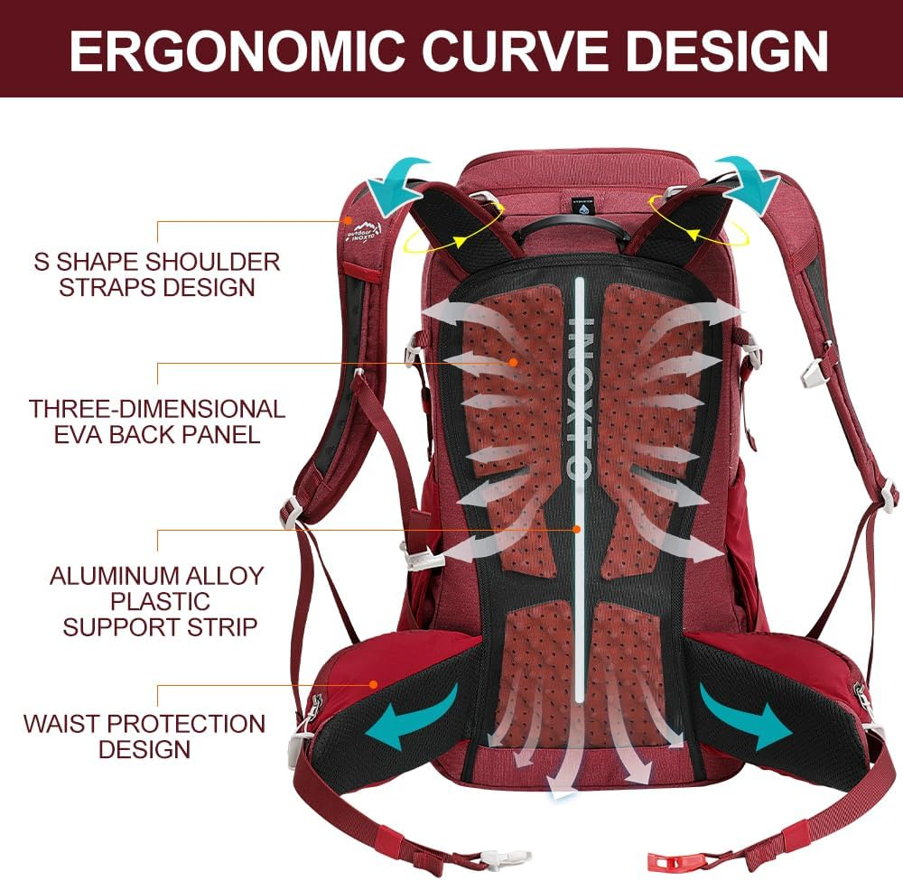 INOXTO 40L Hiking Backpack, Camping Backpack with Waterproof Rain Cover for Men, Outdoor Sport Travel Daypack for Climbing image number 1