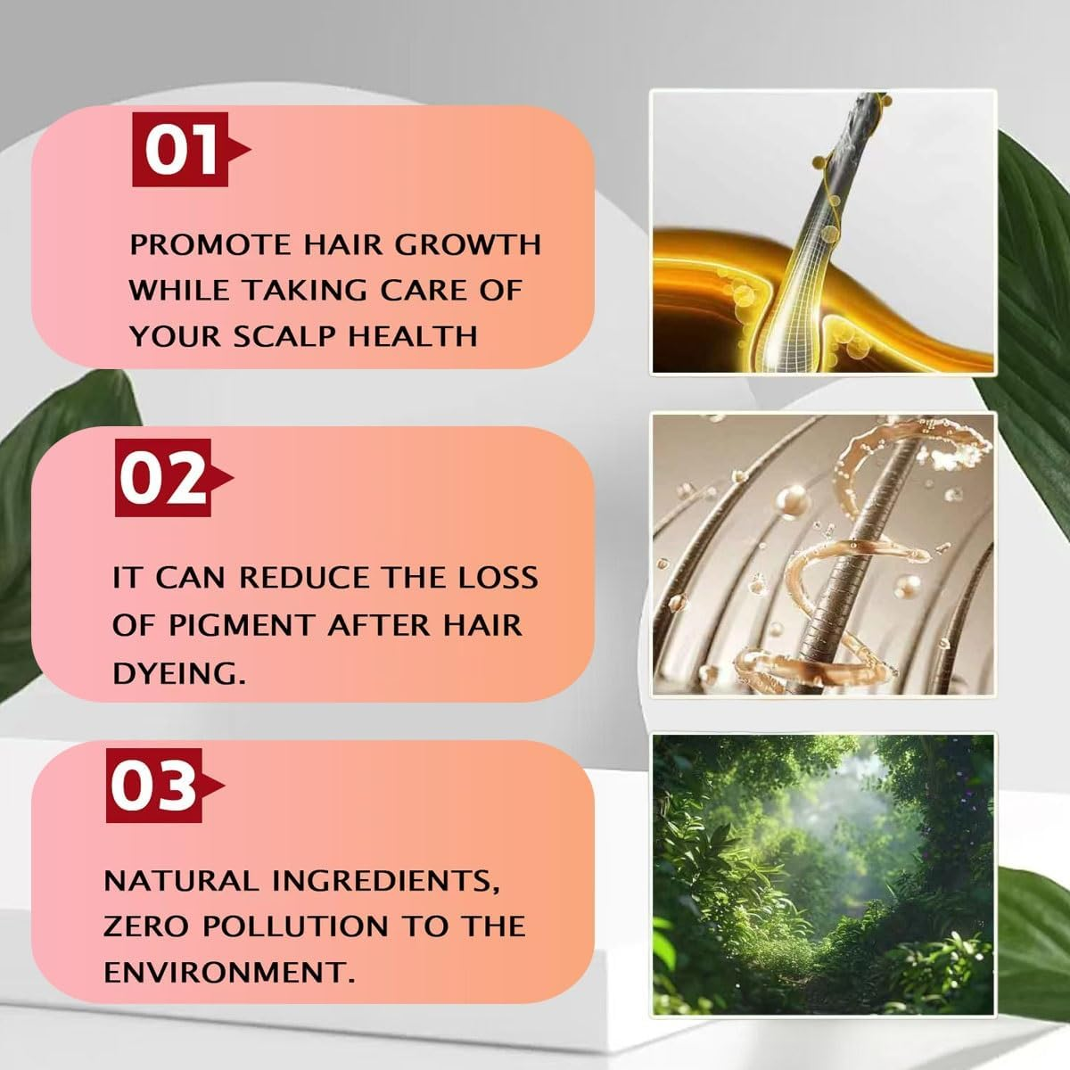 HMSCYGGL Batana Oil Shampoo, 300Ml, Rosemary Extract, Hair Growth, Nourishes and Regenerates Hair, Soft and Fluffy image number 2