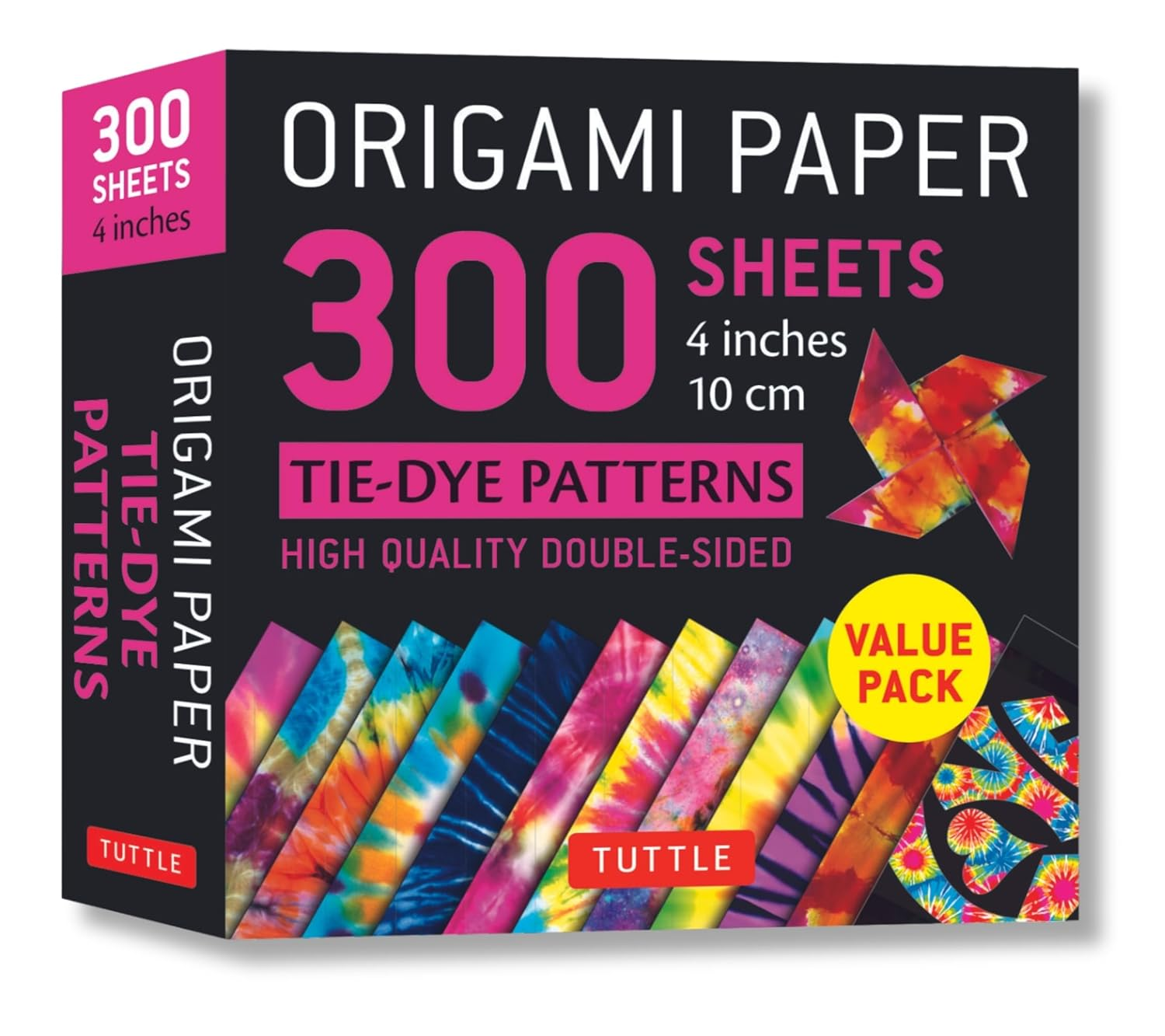 Origami Paper 300 Sheets Tie-Dye Patterns 4" (10 Cm): Tuttle Origami Paper: High-Quality Double-Sided Origami Sheets Printed with 12 Different Designs image number 4