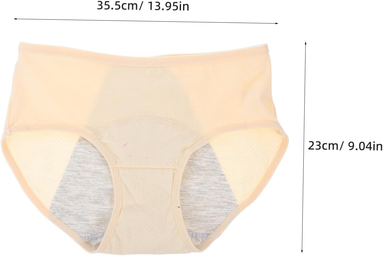 4Pcs Women'S Period Underwear Cotton Heavy Flow Leak Panties for Menstrual Days Comfortable Middle Waisted Briefs image number 5