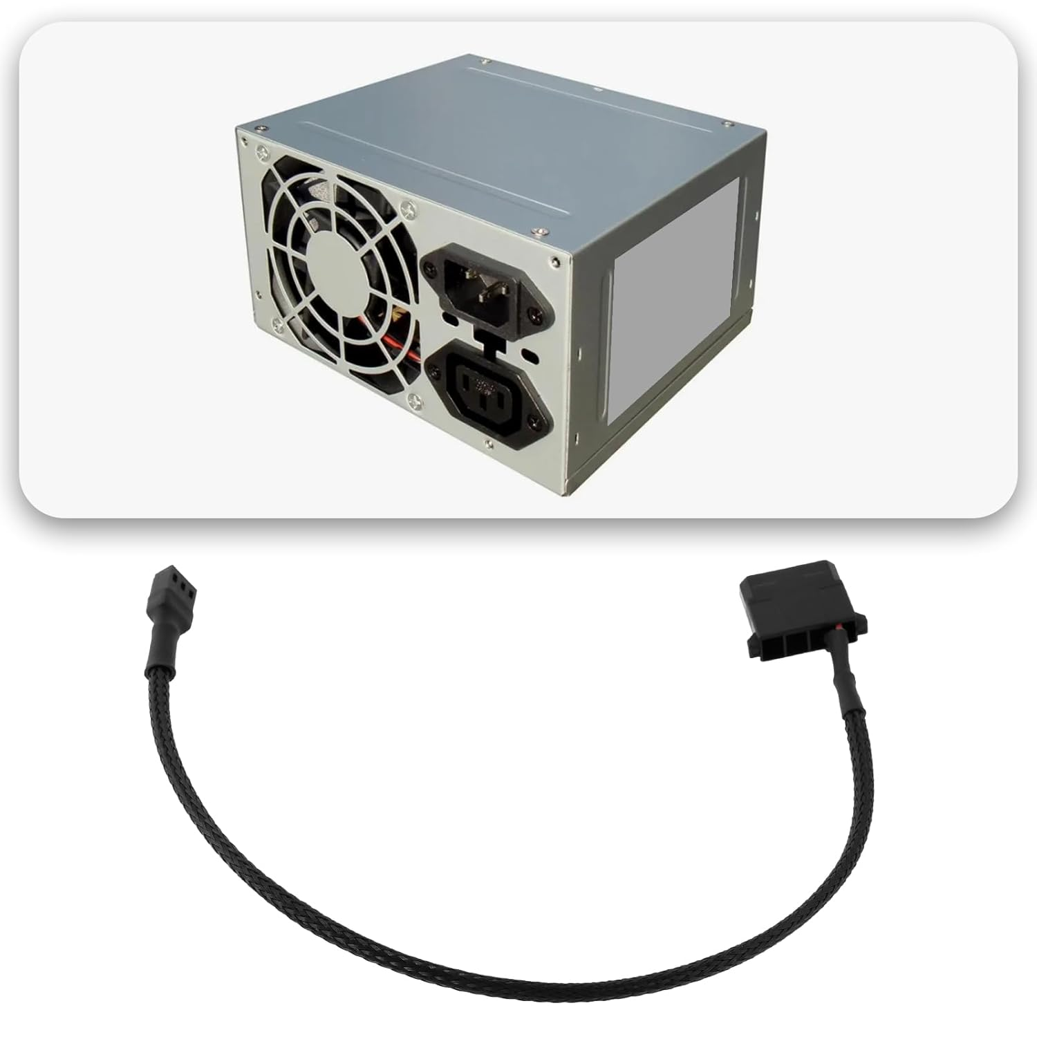 Create Idea 2PCS 3-Pin Fan Header to 12V 4-Pin Molex Power Adapter Cable Computer Cooler Fan Power Cord image number 3