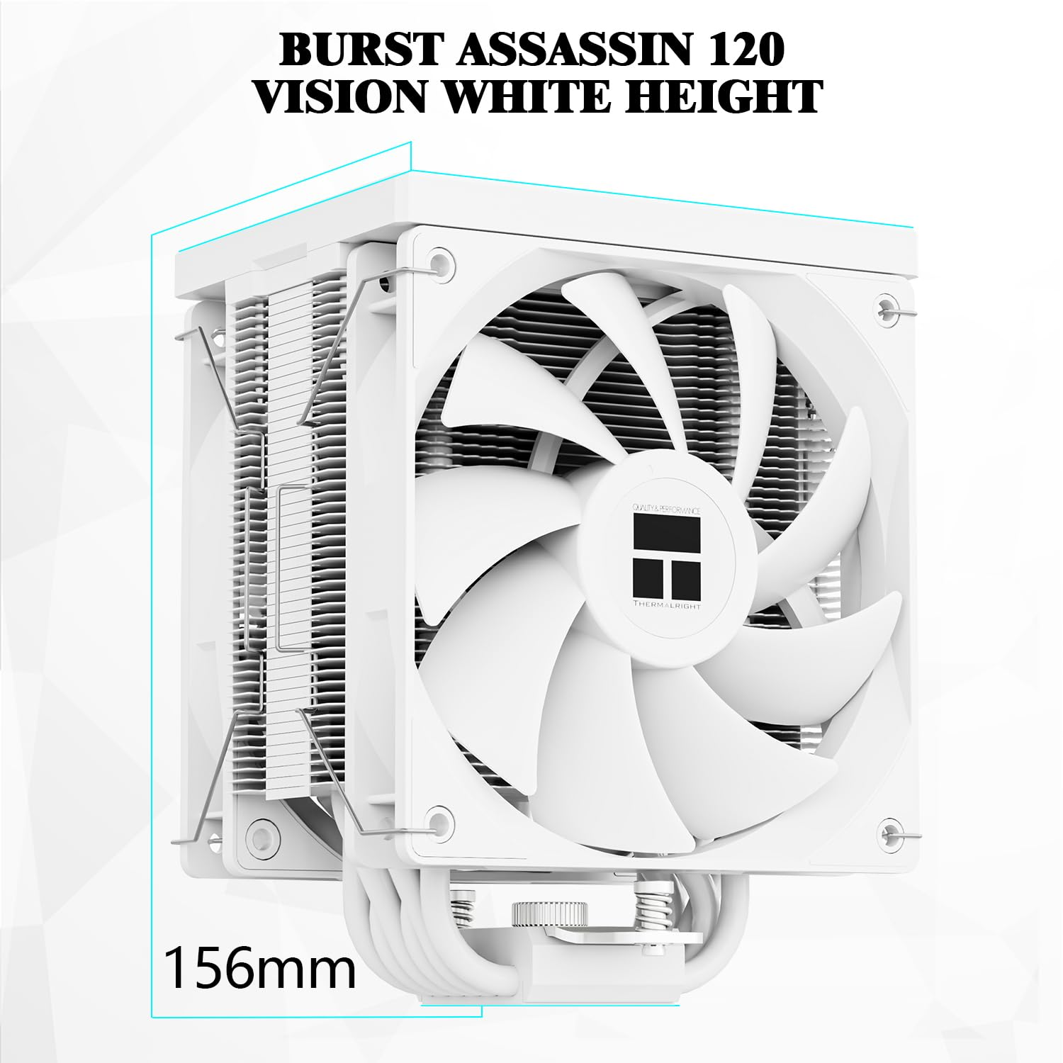 Thermalright Burst Assassin 120 Vision White CPU Cooler, 2.4Inch IPS Display LCD Screen with 320X240 Resolution,Computer High Performance Radiator,For LGA1851/1700 and Am4/Am5,156Mm High CPU Cooling image number 5