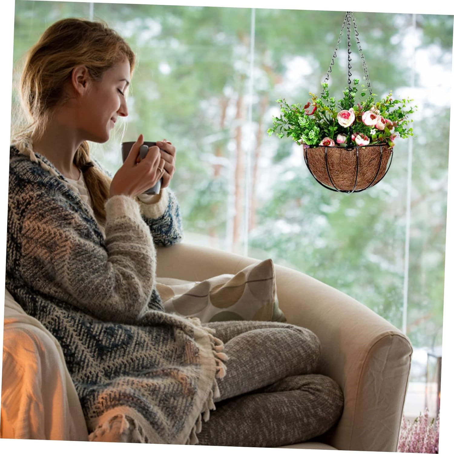 Sosoport 2Pcs Hanging Flower Pots Creative Home Decor Vertical Plant Pots for Office image number 4